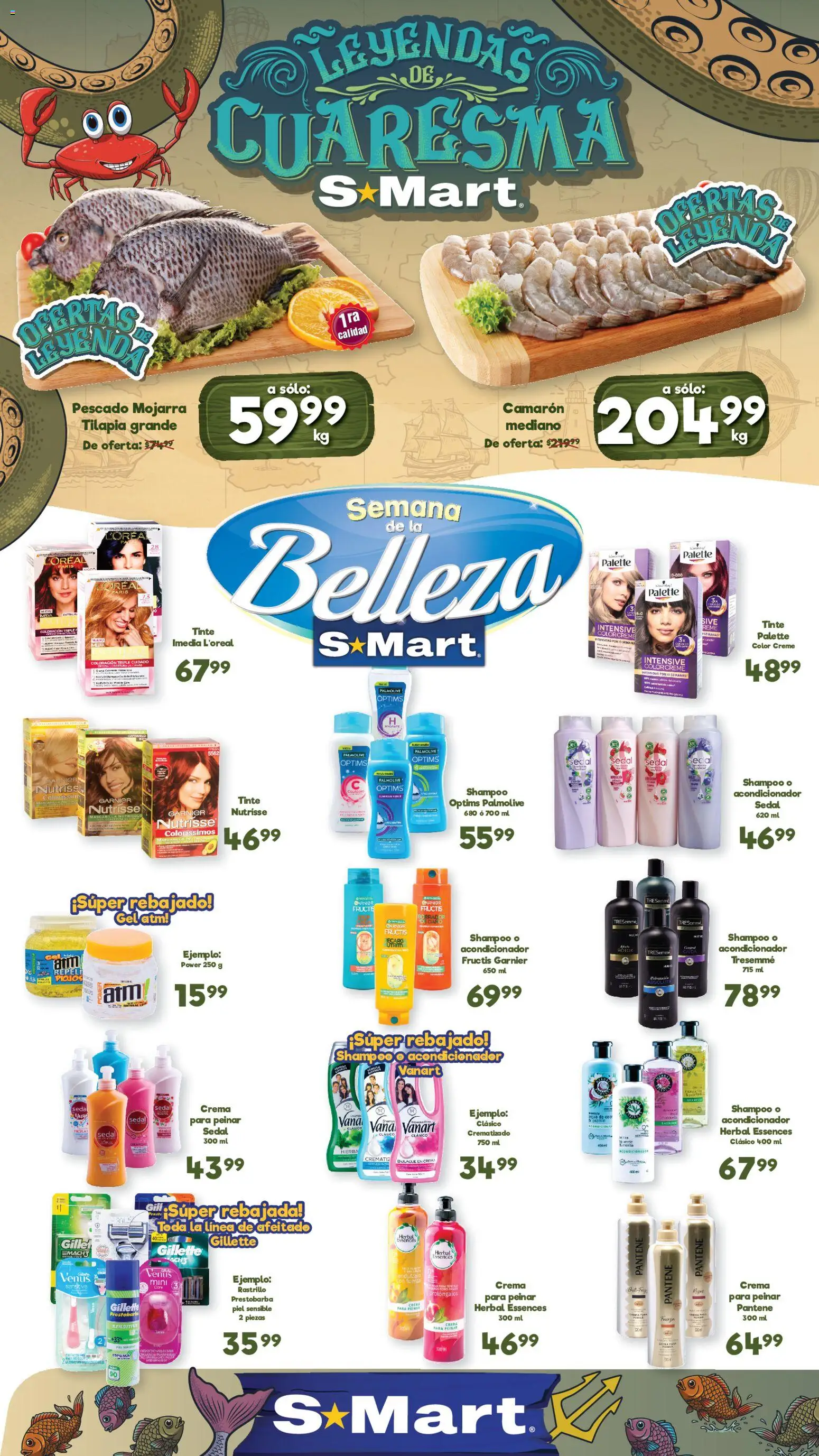 Nuevas ofertas de S-Mart válidas en toda la República Mexicana desde el 06.03.2026. ¡Encuentra las mejores ofertas en S-Mart folleto Ofertas de feria Reynosa! | Página: 1 | Productos: Crema, Rastrillo, Espuma, Acondicionador