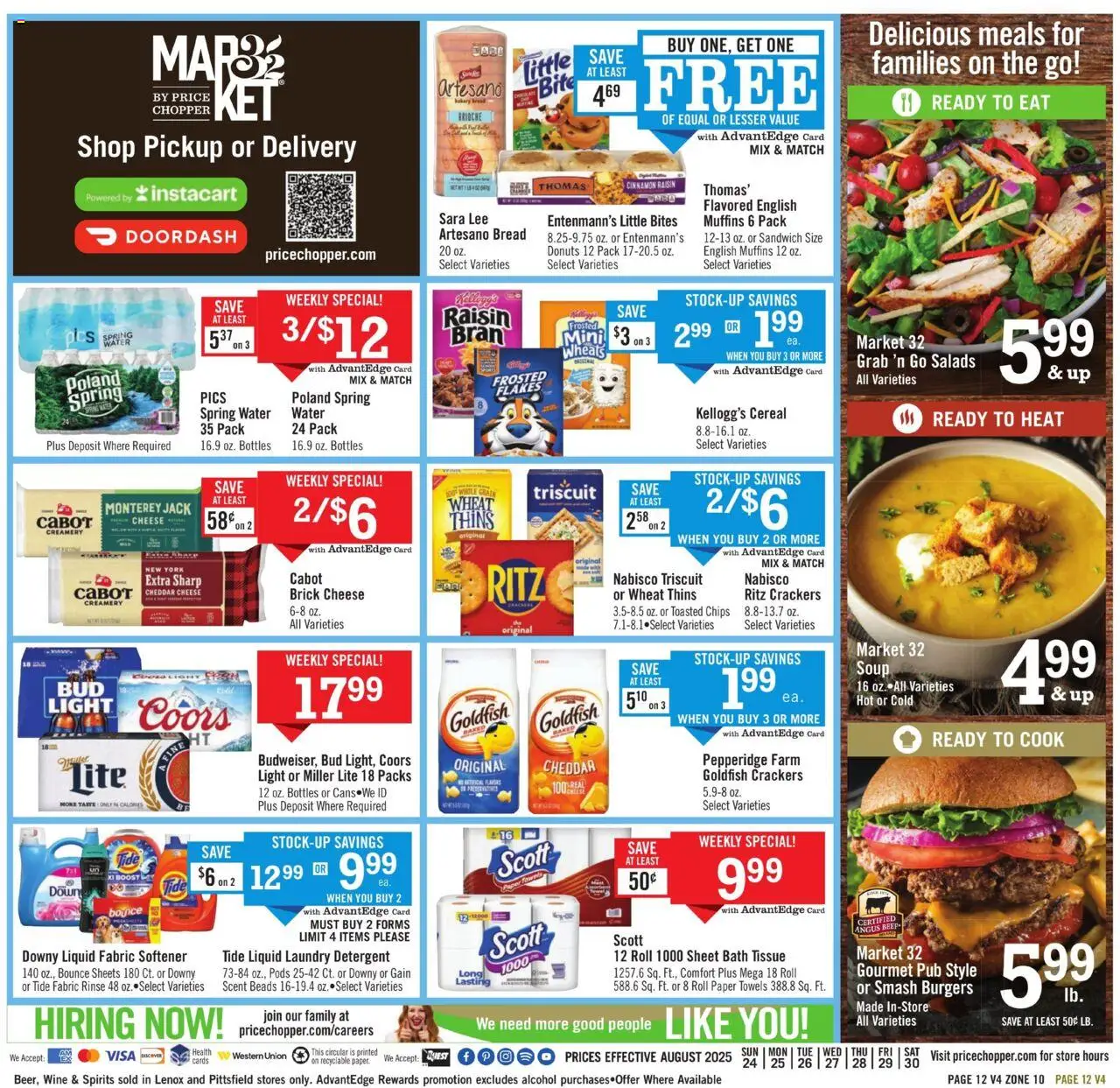 Price Chopper Weekly Ad - valid from 24.08.2025 | Page: 12 | Products: Bakery, Bath, Bread, Wine