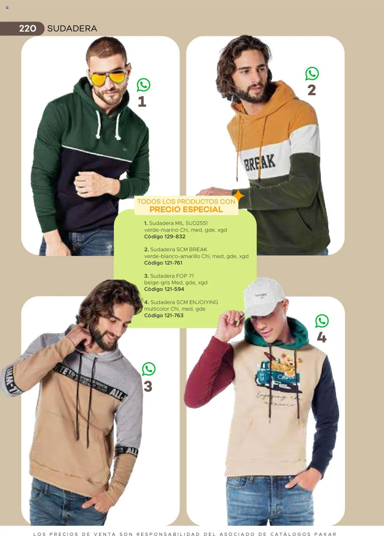 Nuevas ofertas de SC Pakar válidas en toda la República Mexicana desde el 31.01.2025. ¡Encuentra las mejores ofertas en SC Pakar catálogo Ropa! | Página: 220 | Productos: Sudadera
