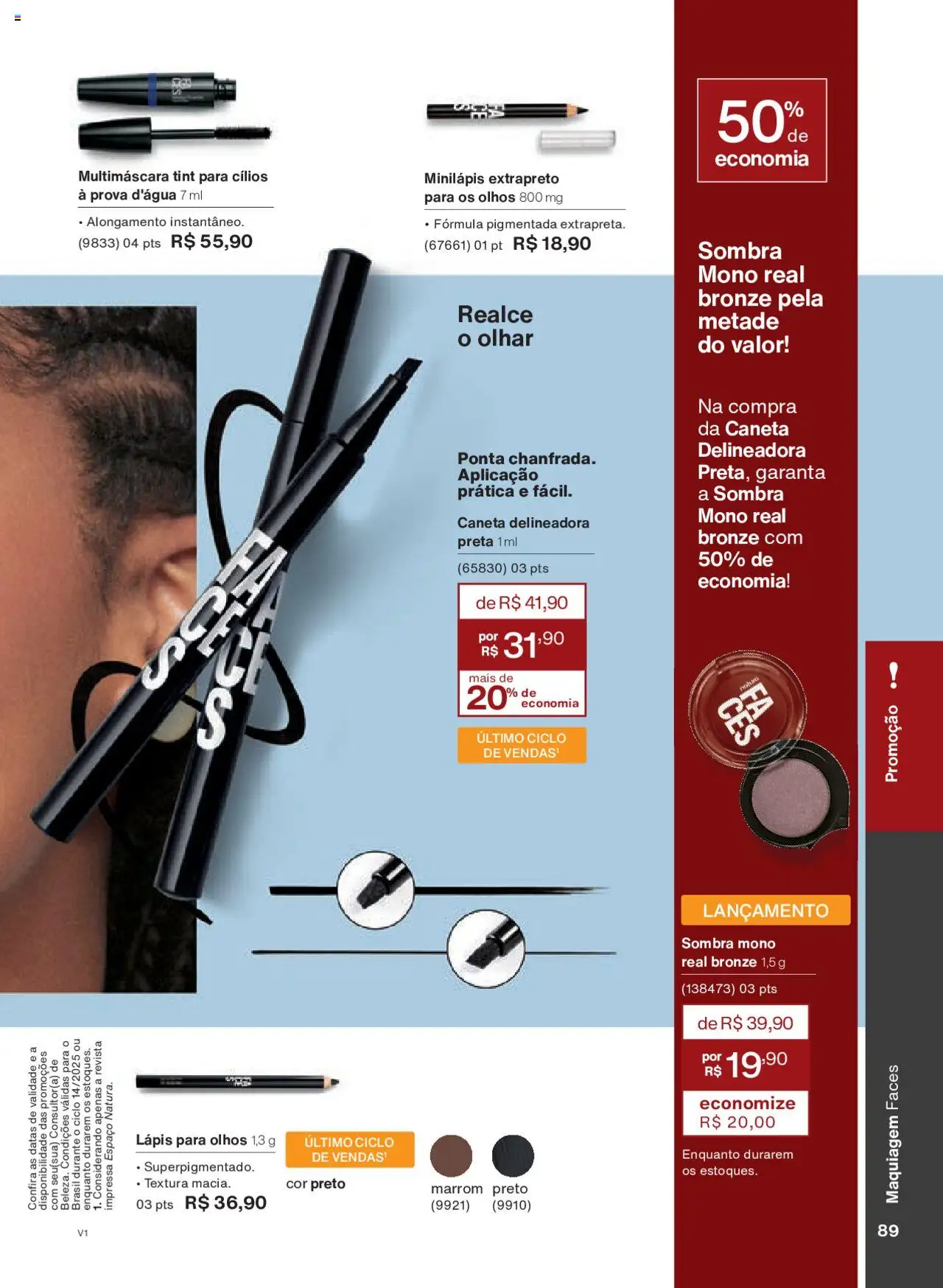 Natura Folheto - válido de 18.08.2025 | Página: 89 | Produtos: Maquiagem, Lápis, Caneta, Revista
