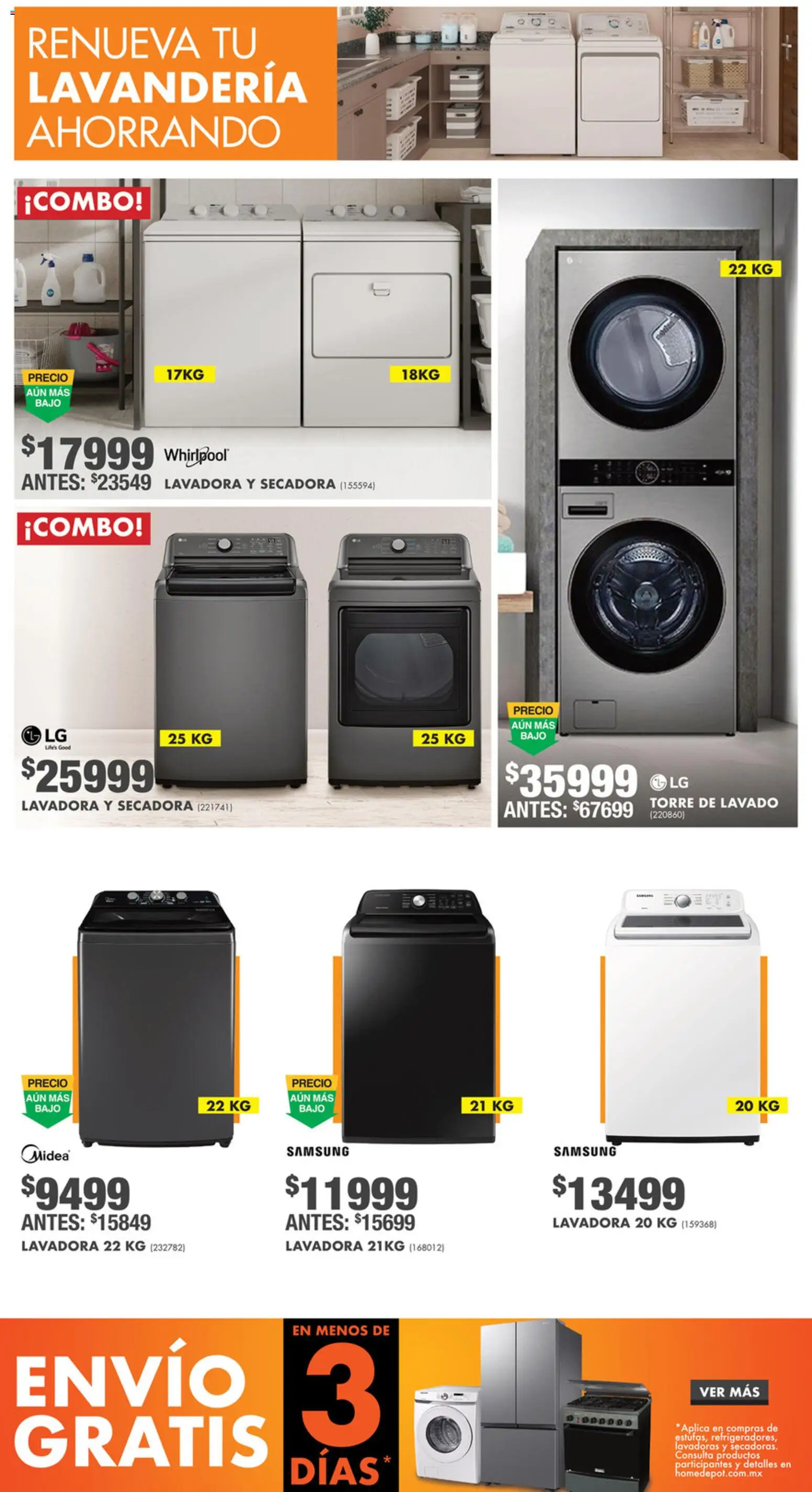 Nuevas ofertas de Home Depot válidas en toda la República Mexicana desde el 12.02.2026. ¡Encuentra las mejores ofertas en Home Depot catálogo! | Página: 2 | Productos: Secadora, Lavadora