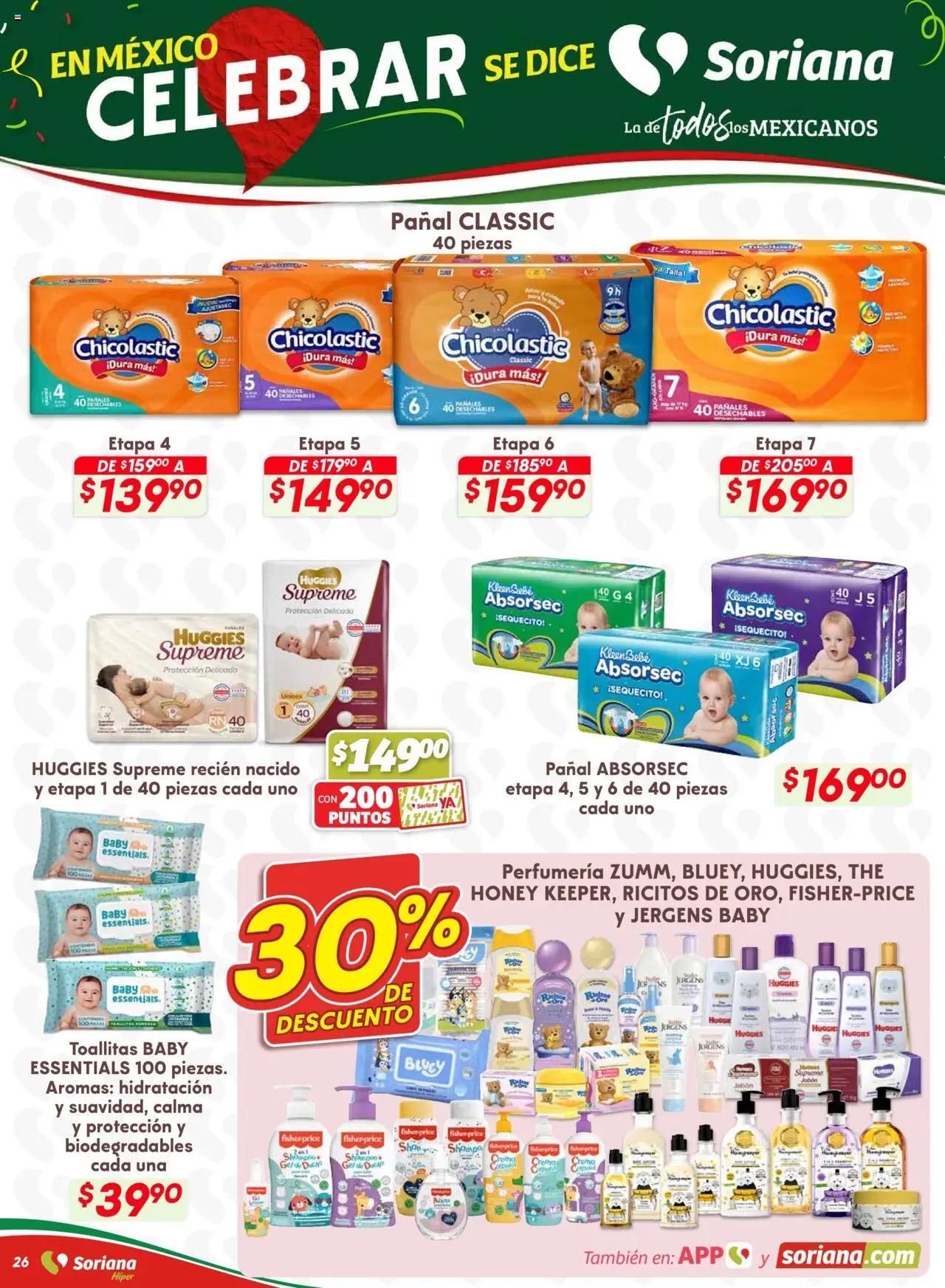 Nuevas ofertas de Soriana válidas en toda la República Mexicana desde el 18.09.2025. ¡Encuentra las mejores ofertas en Soriana - Preciazazaso Híper: Edo Mex, Gro, Hgo, Mor, Pue, Qto, Tlax, Ver! | Página: 33 | Productos: Crema, Pañales, Jabón