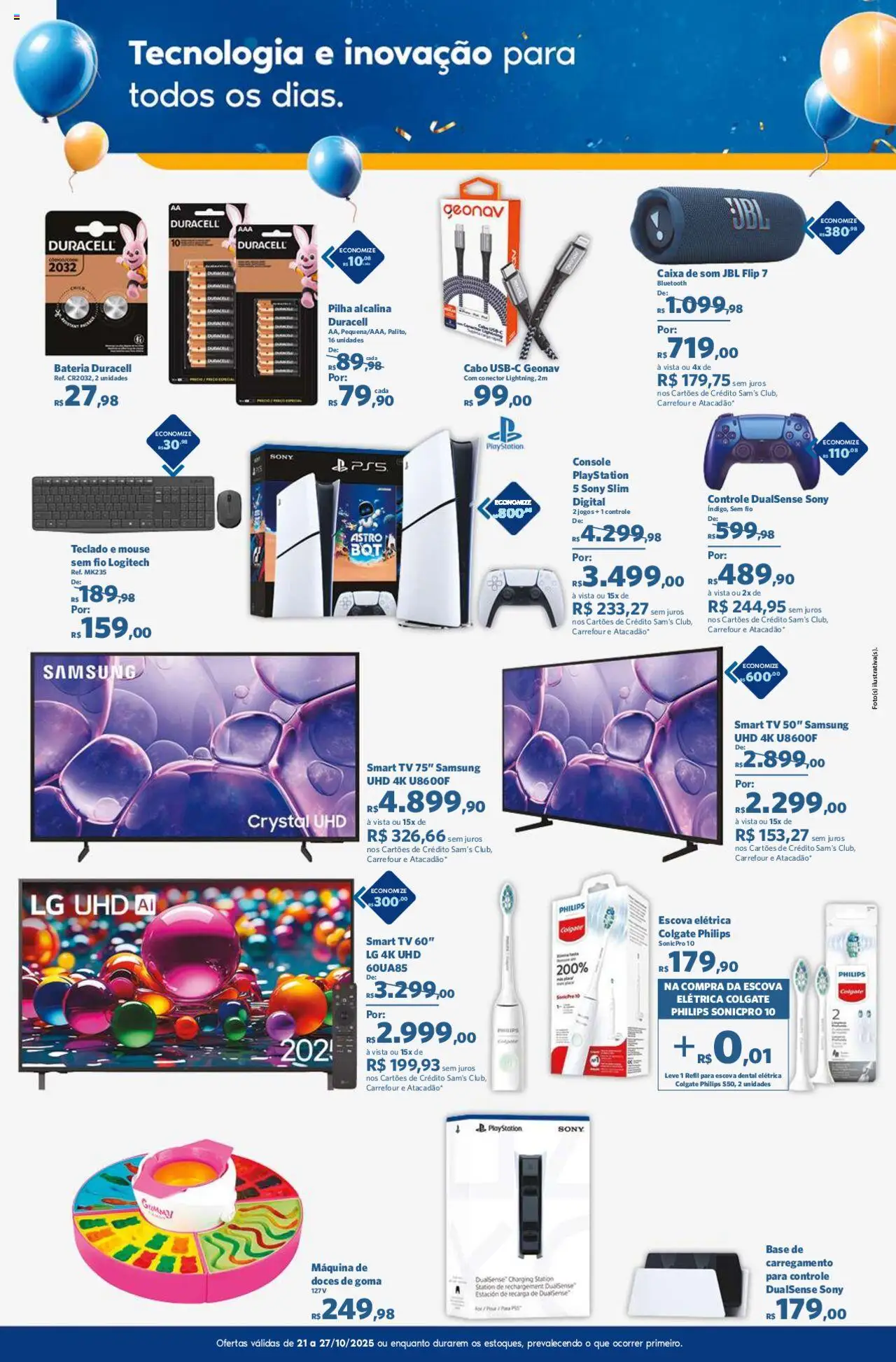 Sam's Club Folheto - válido de 21.10.2025 | Página: 13 | Produtos: Caixa de som, smart TV, Colar, Mouse