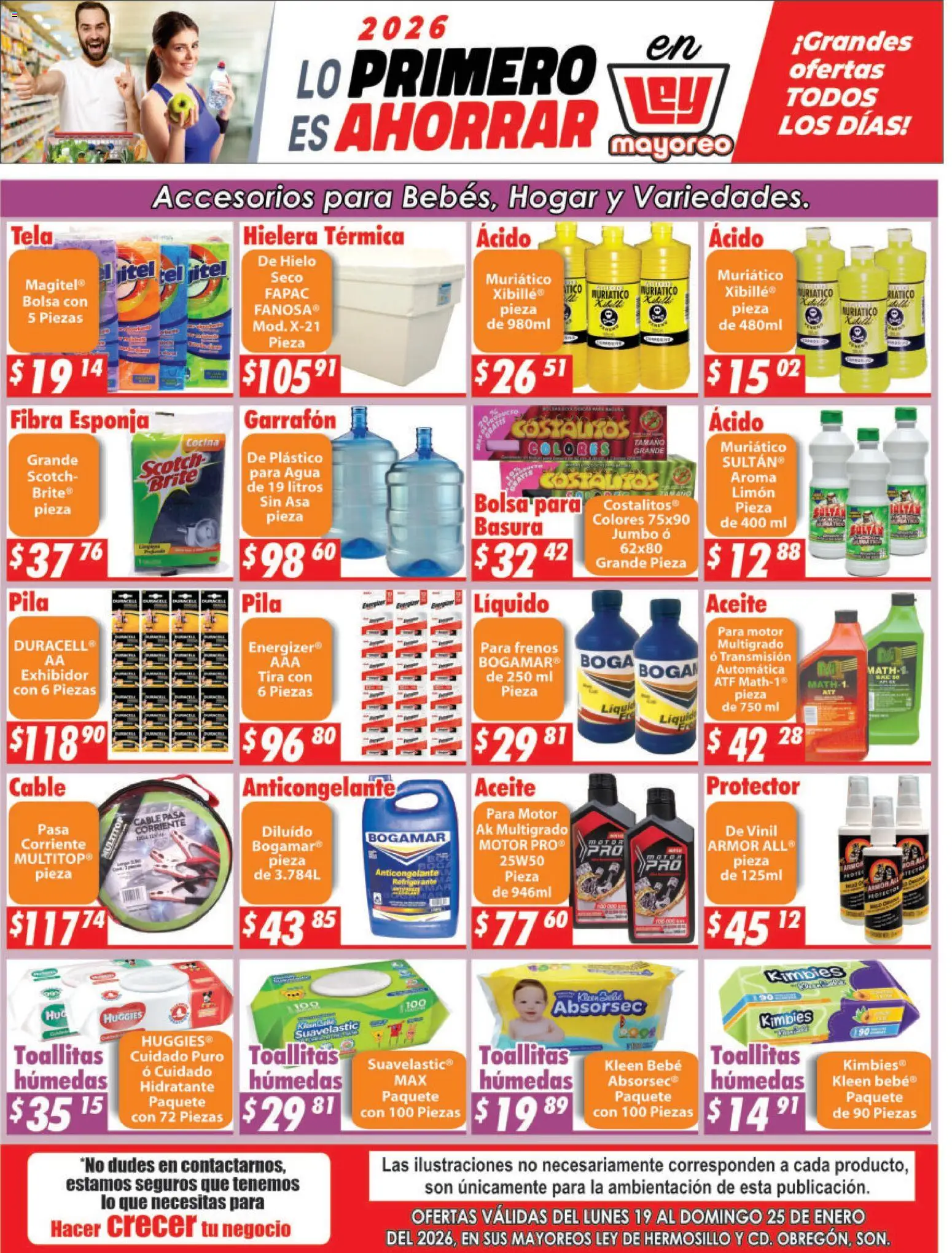 Nuevas ofertas de Casa Ley válidas en toda la República Mexicana desde el 19.01.2026. ¡Encuentra las mejores ofertas en Casa Ley folleto Hermosillo! | Página: 1 | Productos: Esponja, Limón, Hielera, Cable