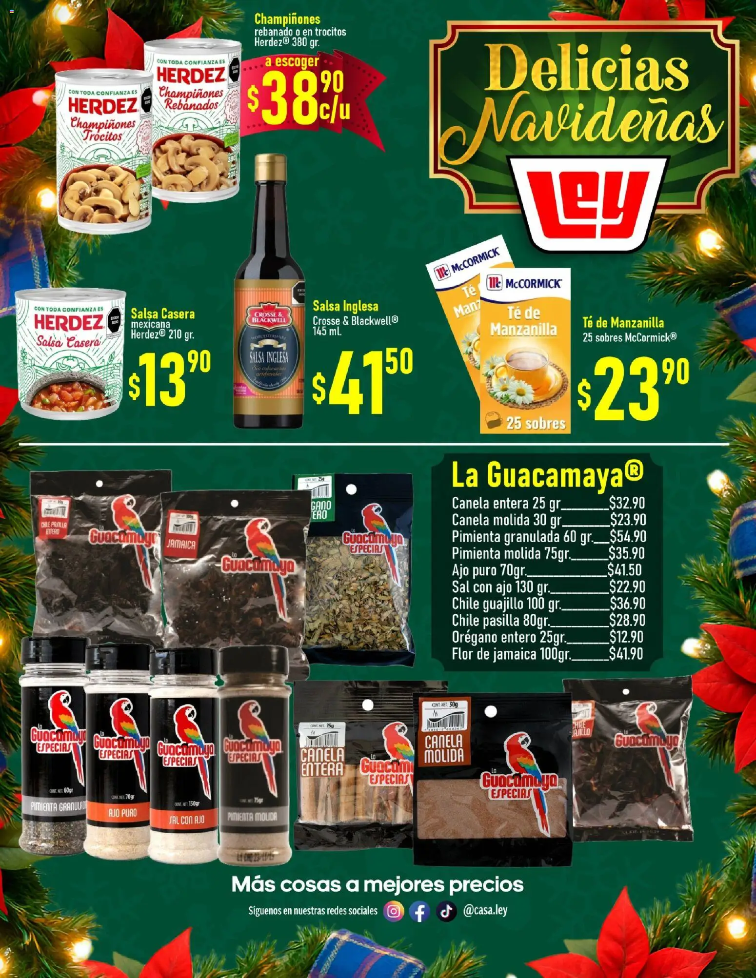 Nuevas ofertas de Casa Ley válidas en toda la República Mexicana desde el 19.12.2025. ¡Encuentra las mejores ofertas en Casa Ley folleto Delicias Navideñas! | Página: 2 | Productos: Pimienta, Orégano, Té, Anillo