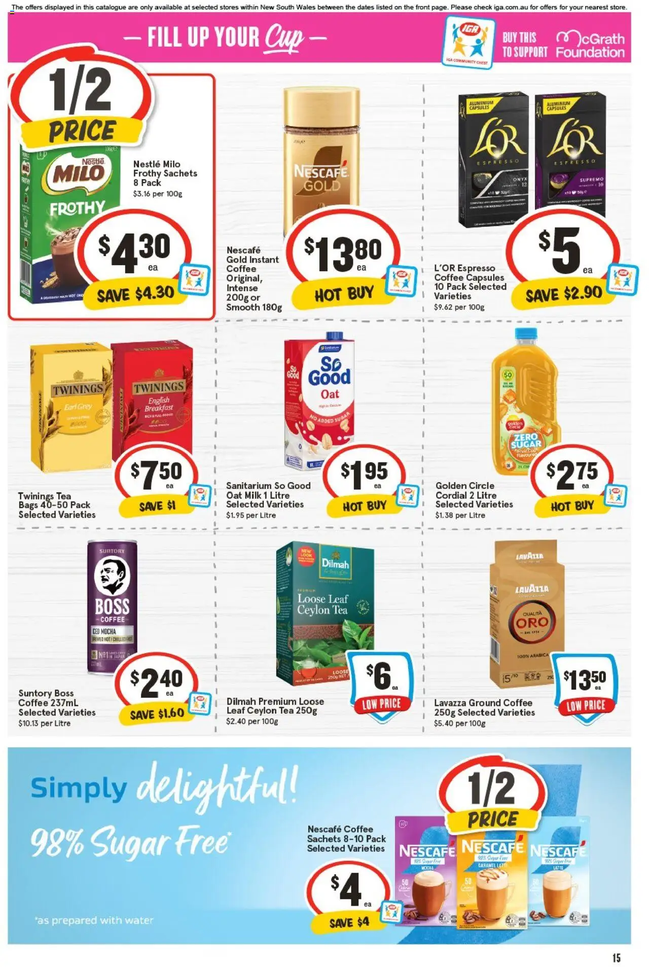 IGA catalogue - valid from 10.09.2025 | Page: 16 | Products: Milk, Coffee, Water, Foundation