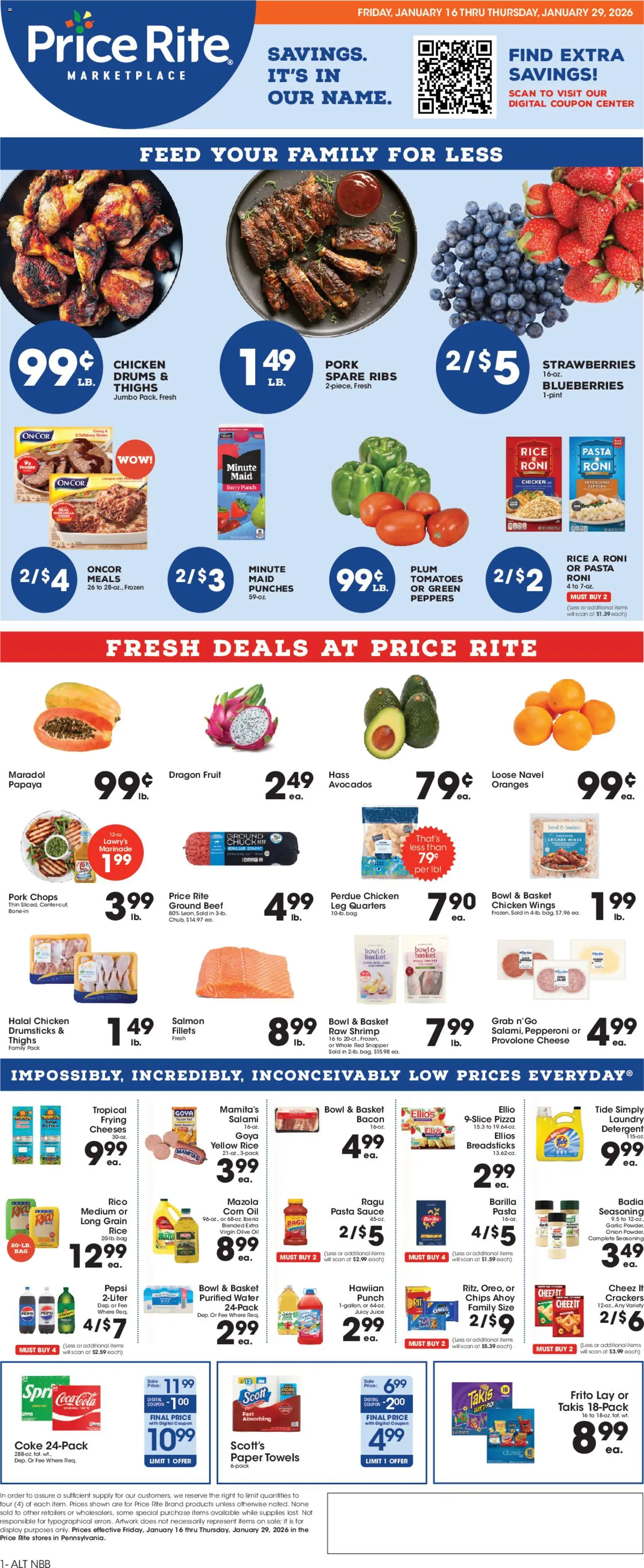 Price Rite Weekly Ad - valid from 16.01.2026 | Page: 1 | Products: Powder, Juice, Sauce, Onion