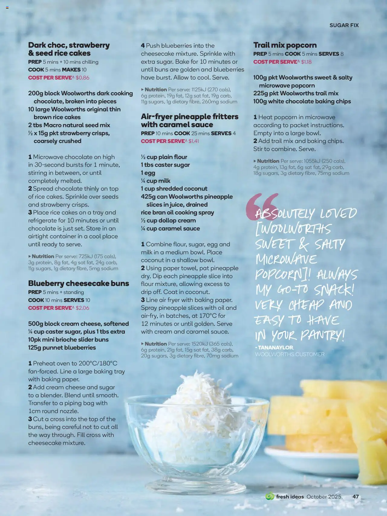 Woolworths catalogue - valid from 01.10.2025 | Page: 47 | Products: Milk, Cheese, Popcorn, Sugar