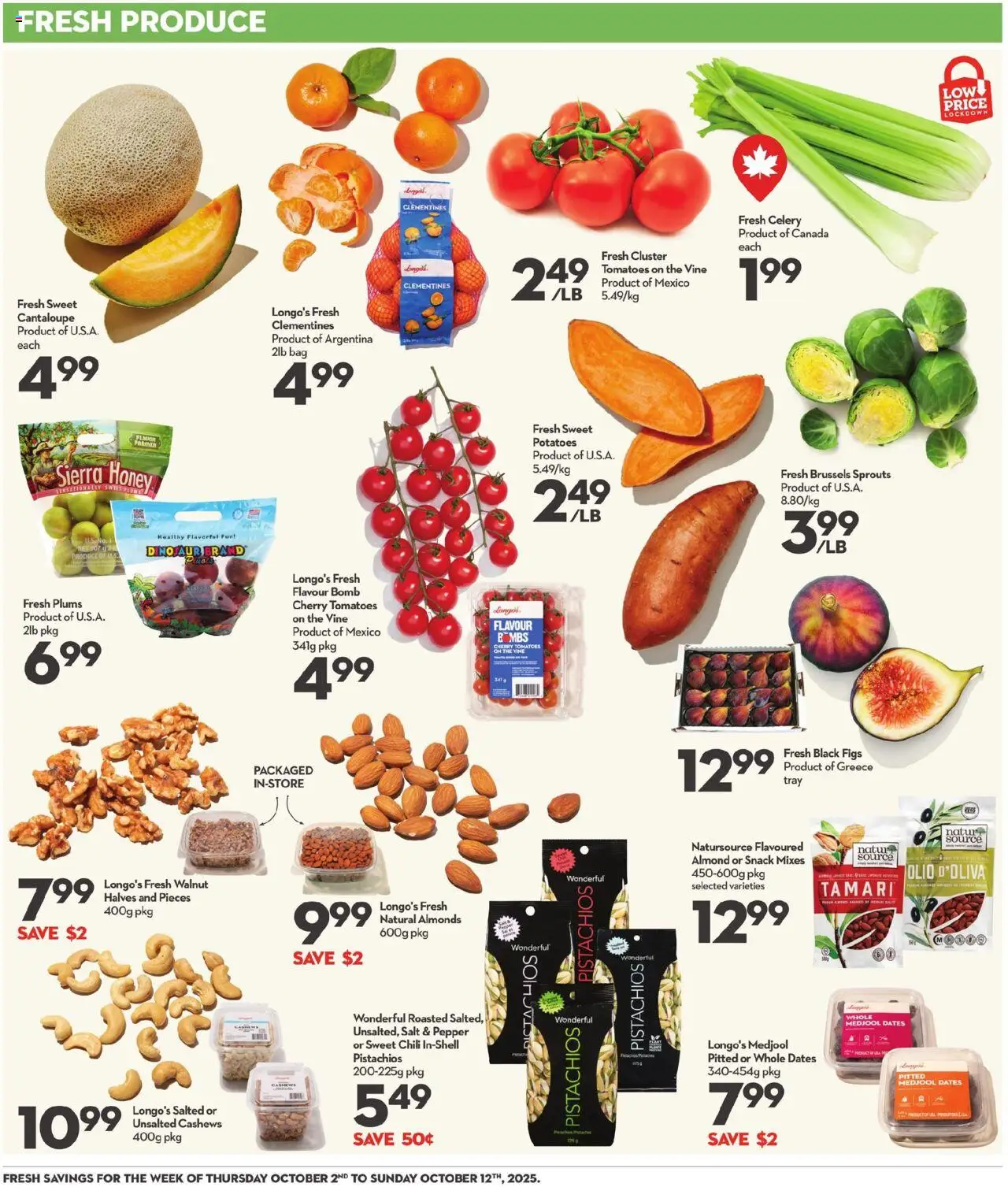 Longo's flyer valid from 02.10.2025 | Page: 4 | Products: Potatoes, Bag, Tomatoes