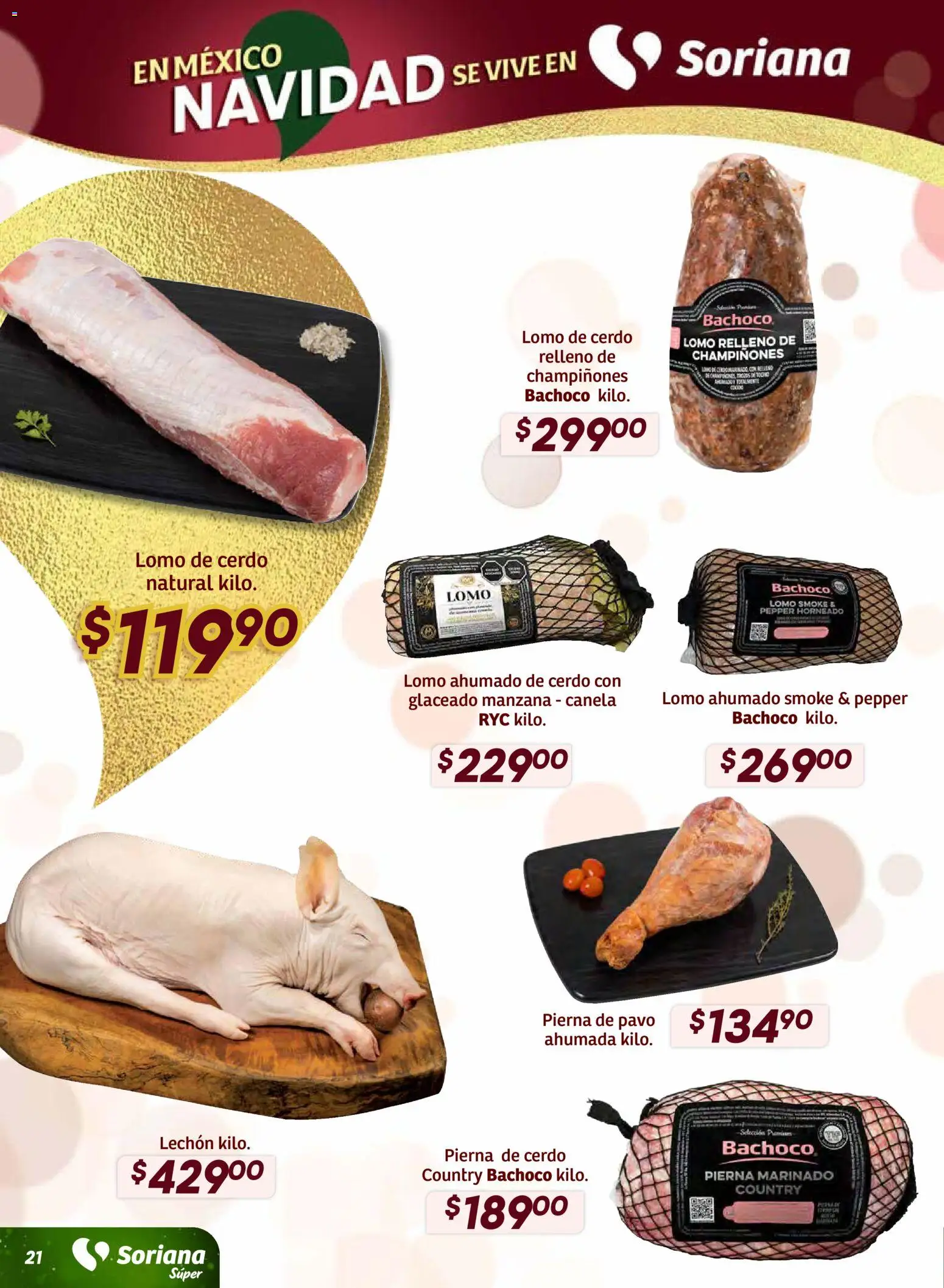 Nuevas ofertas de Soriana válidas en toda la República Mexicana desde el 11.12.2025. ¡Encuentra las mejores ofertas en Soriana - Preciazazaso Súper: Valle de México! | Página: 21 | Productos: Manzana, Cerdo