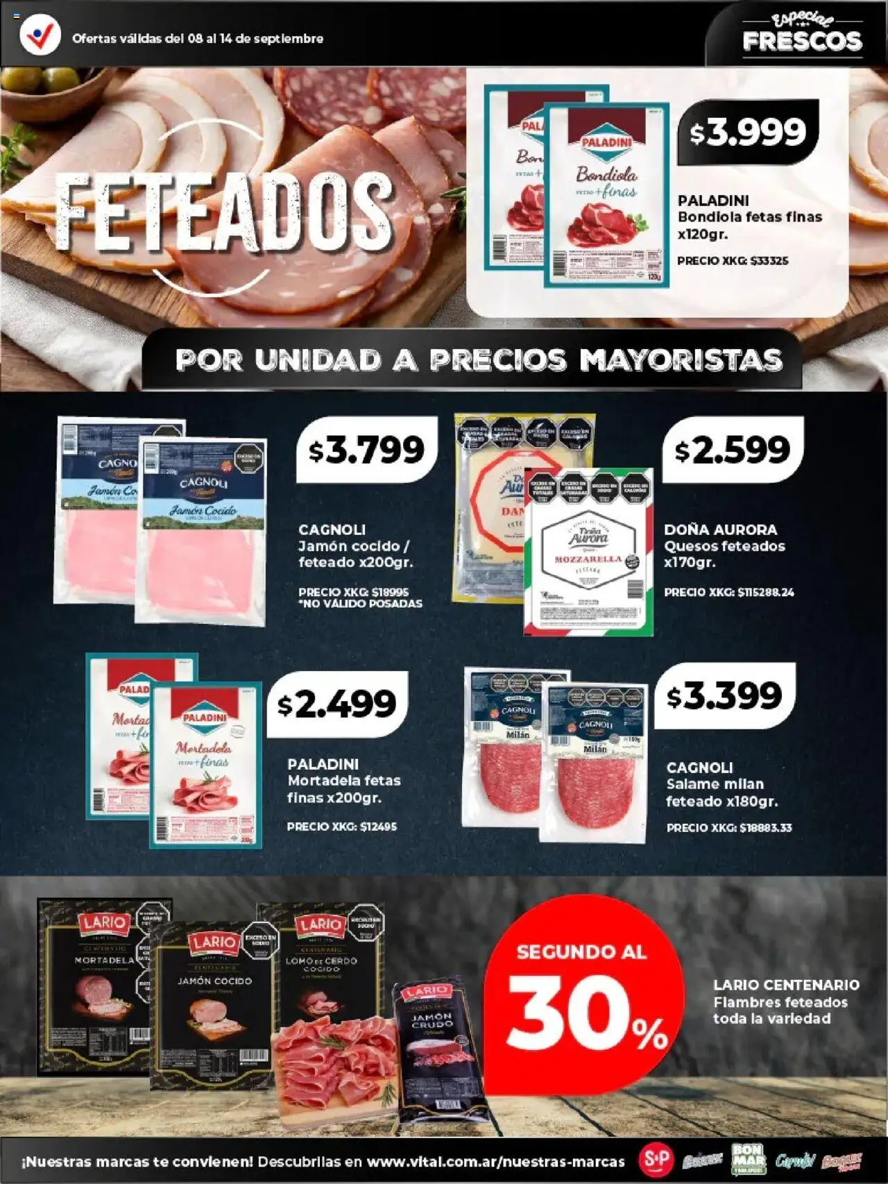 Vital - Especial frescos │ válido desde el 08.09.2025 | Página: 11 | Productos: Jamón cocido, Jamón, Salame, Cerdo