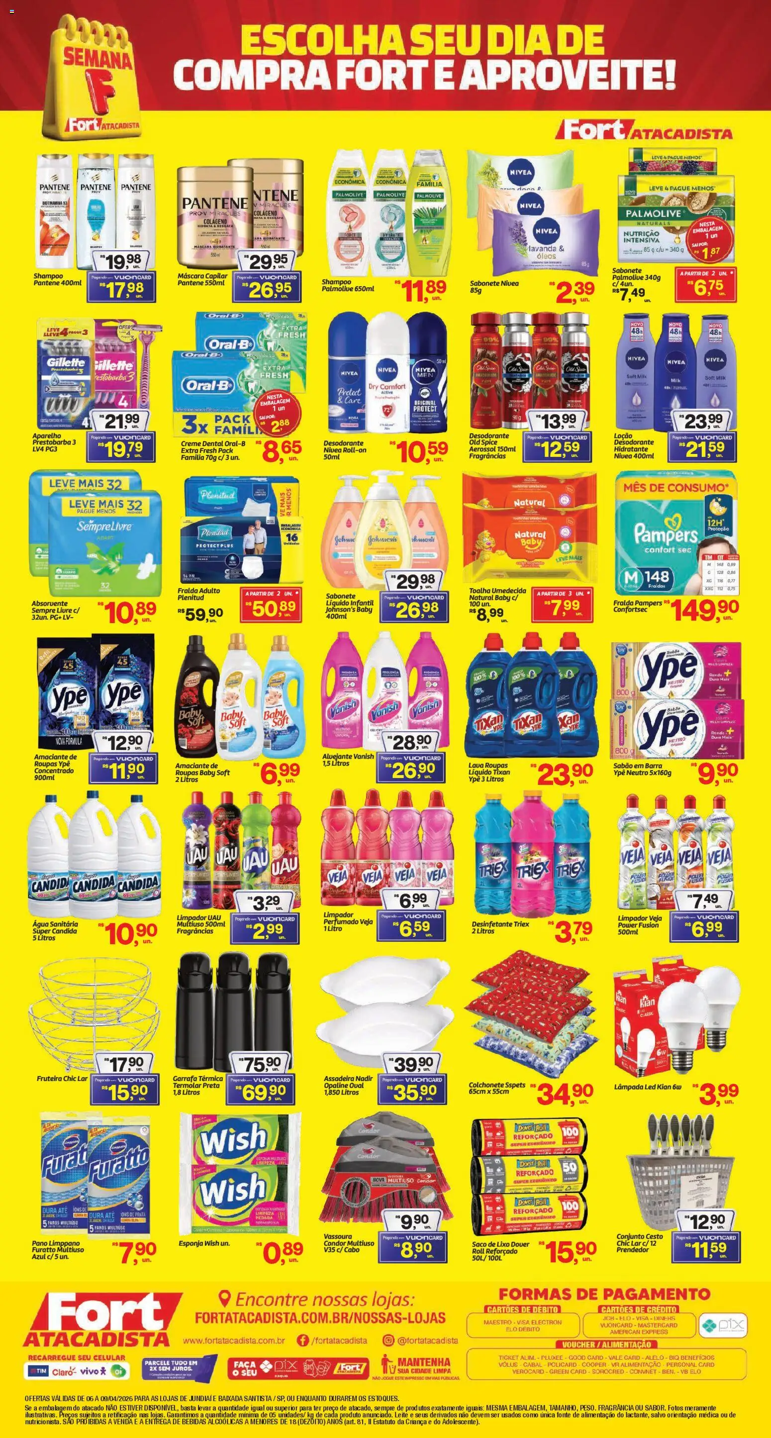 Fort Atacadista Folheto - válido de 06.04.2026 | Página: 4 | Produtos: Garrafa térmica, Sabonete, Sempre Livre, Toalha umedecida