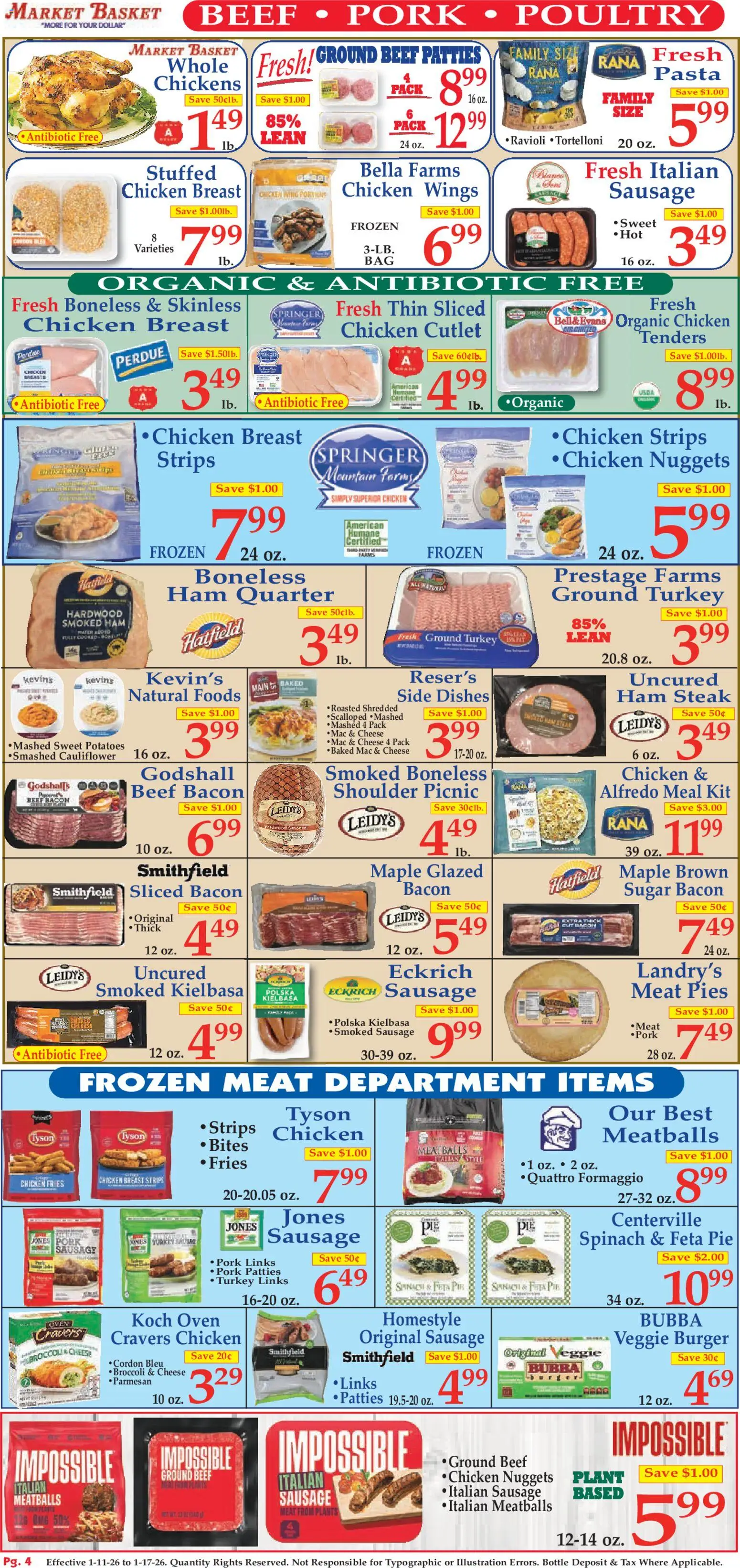 Market Basket Ad - valid from 11.01.2026 | Page: 3 | Products: Cheese, Ham, Pork, Oven