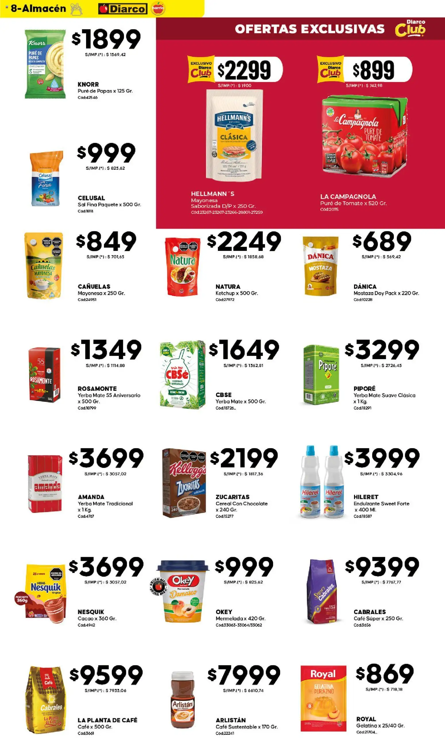 Diarco - Ofertas Diarco Barrio │ válido desde el 24.11.2025 | Página: 7 | Productos: Mayonesa, Sal, Chocolate, Mermelada
