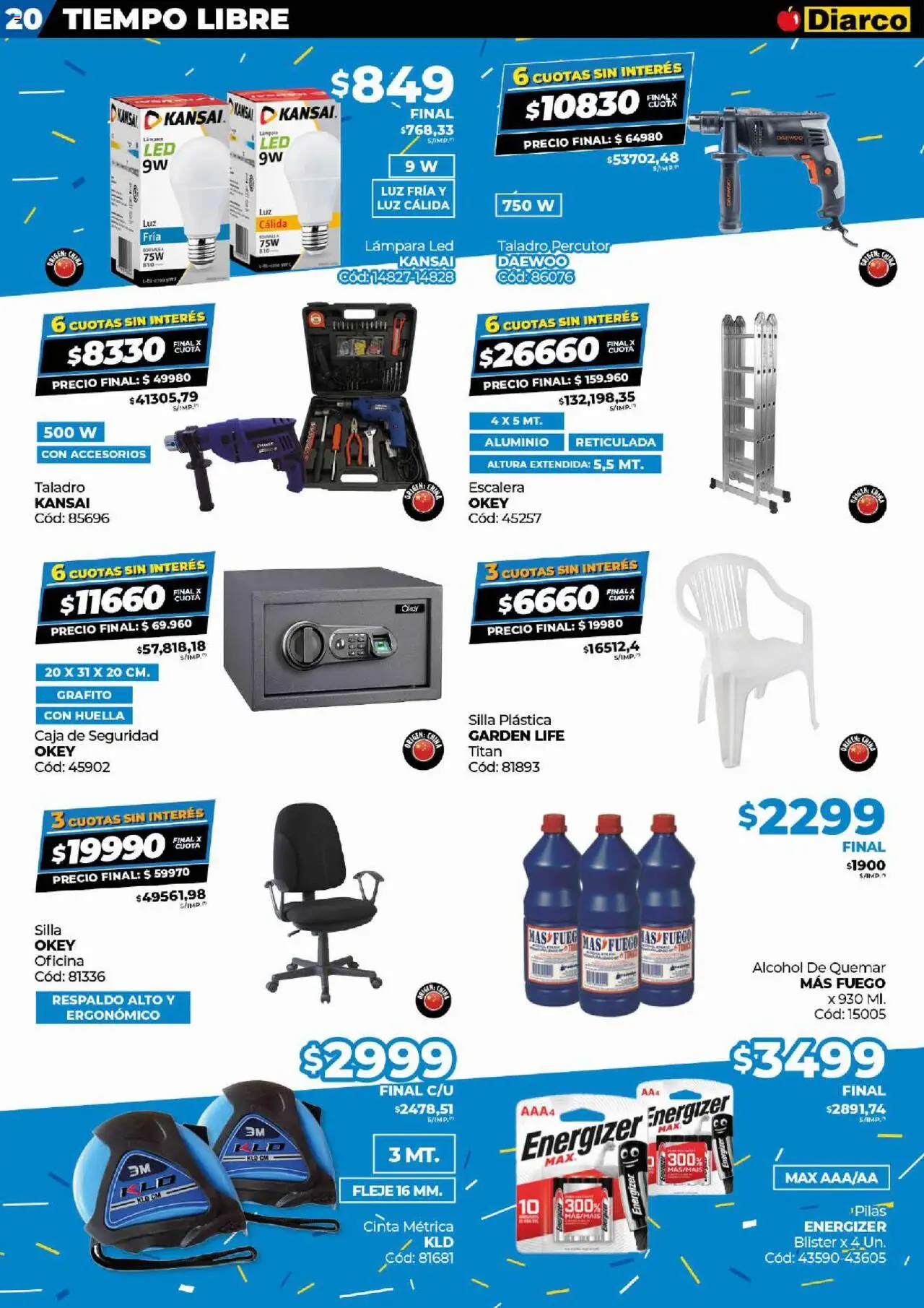 Diarco ofertas │ válido desde el 09.06.2025 | Página: 20 | Productos: Cinta, Cinta métrica, Silla, Taladro