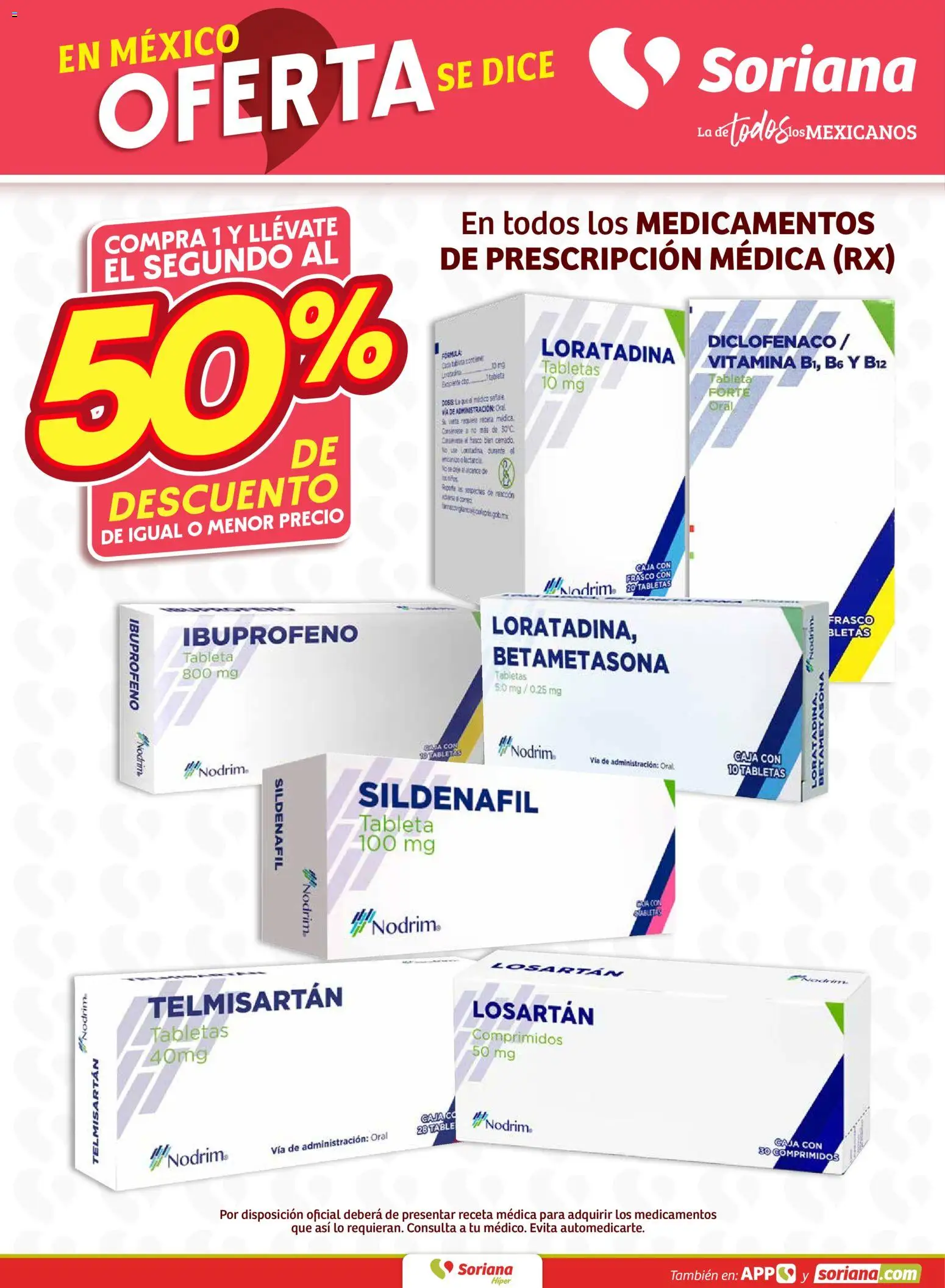 Nuevas ofertas de Soriana válidas en toda la República Mexicana desde el 01.01.2026. ¡Encuentra las mejores ofertas en Soriana - Fin de Semana Híper - Ags, Nay, Jal, Qro, Col, Mich, Gto, Hgo, Tlax, Mor, Pue, Gro, Oax, Edo. de Mex, Valle de México, Zac y SLP! | Página: 5 | Productos: Frasco, Caja, Tableta