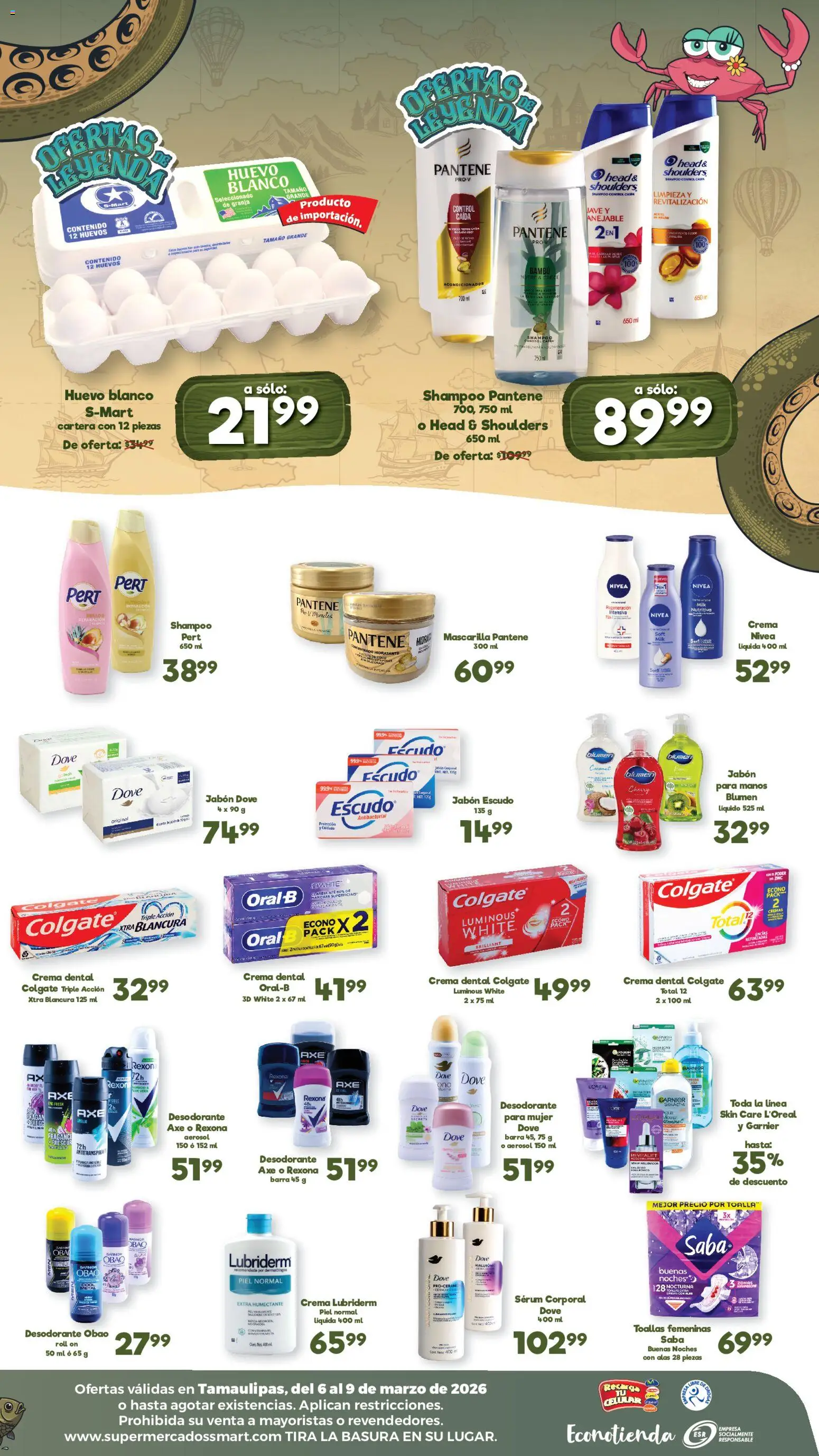 Nuevas ofertas de S-Mart válidas en toda la República Mexicana desde el 06.03.2026. ¡Encuentra las mejores ofertas en S-Mart folleto Ofertas de feria Nuevo Laredo ! | Página: 2 | Productos: Serum, Huevos, Mascarilla, Jabón
