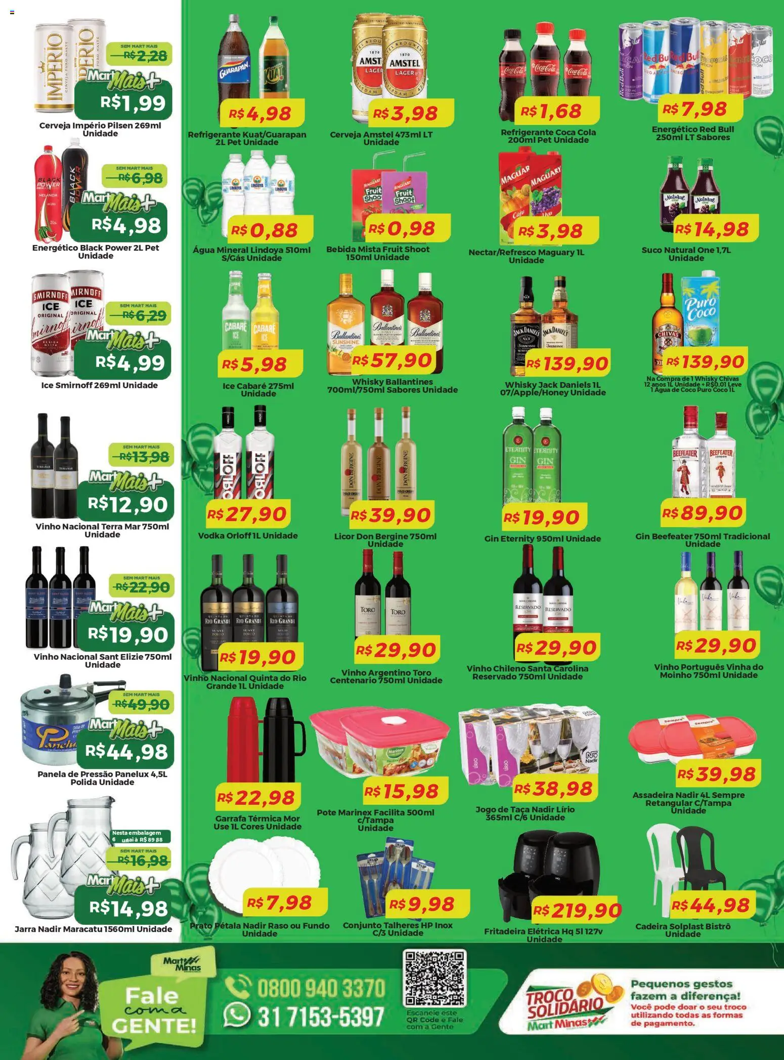 Mart Minas Folheto - válido de 16.04.2026 | Página: 3 | Produtos: Água de coco, Panela, Cadeira, Cerveja