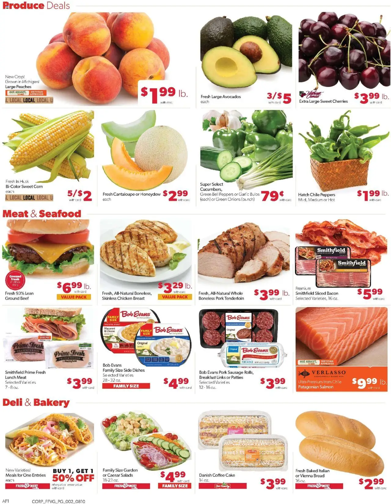 Family Fare Weekly Ad - valid from 10.08.2025 | Page: 3 | Products: Cherries, Peppers, Coffee, Fish