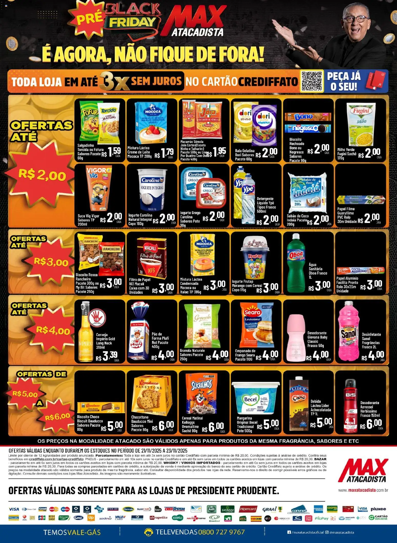 Max Atacadista Folheto - válido de 21.11.2025 | Página: 2 | Produtos: Rolo, Caixa, Macarrão, Granola