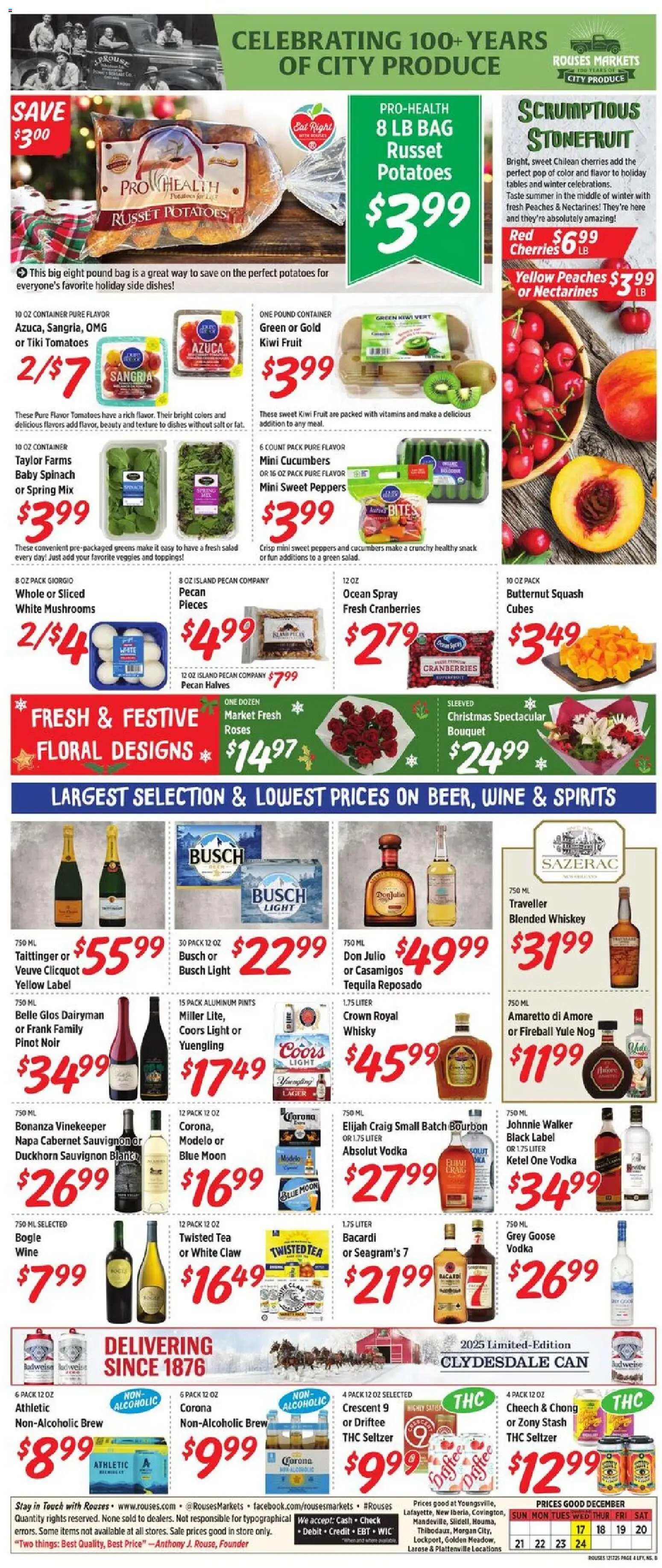 Rouses Weekly Ad - LA - valid from 17.12.2025 | Page: 9 | Products: Mushrooms, Wine, Tea, Bag