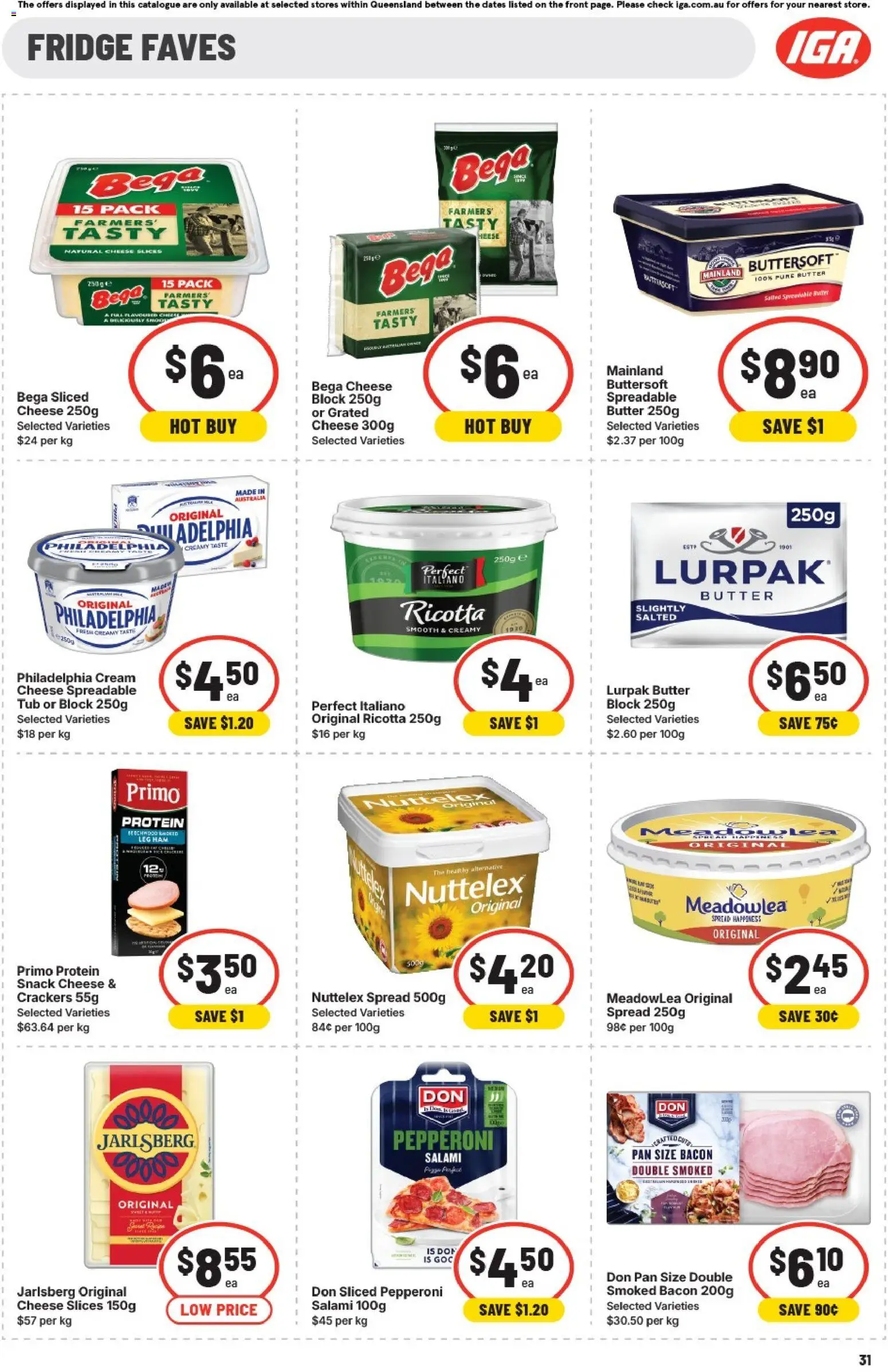 IGA catalogue - valid from 25.02.2026 | Page: 32 | Products: Bacon, Butter, Cheese, Fridge