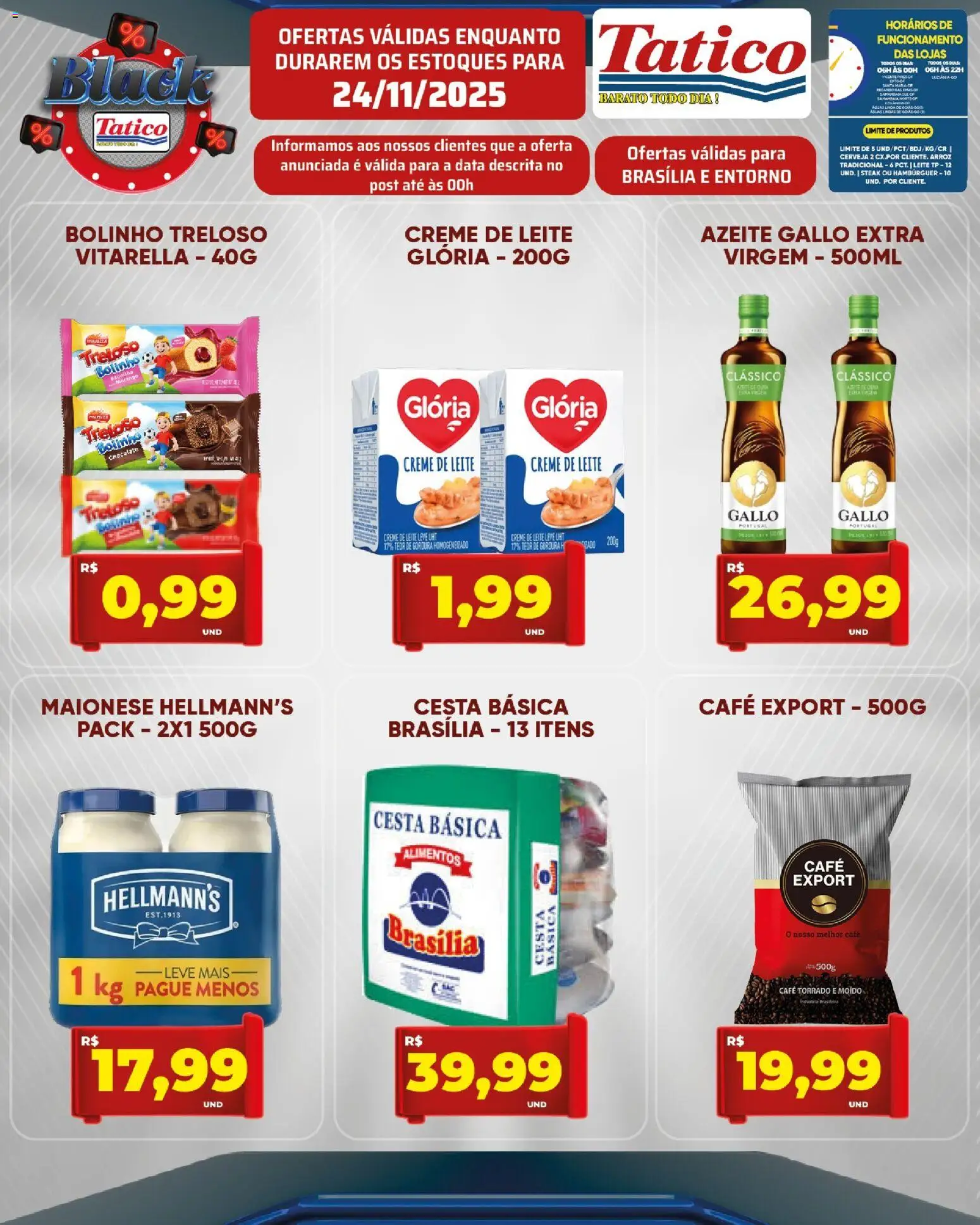 Tatico Folheto - válido de 24.11.2025 | Página: 5 | Produtos: Leite, Cesta, Café, Cerveja