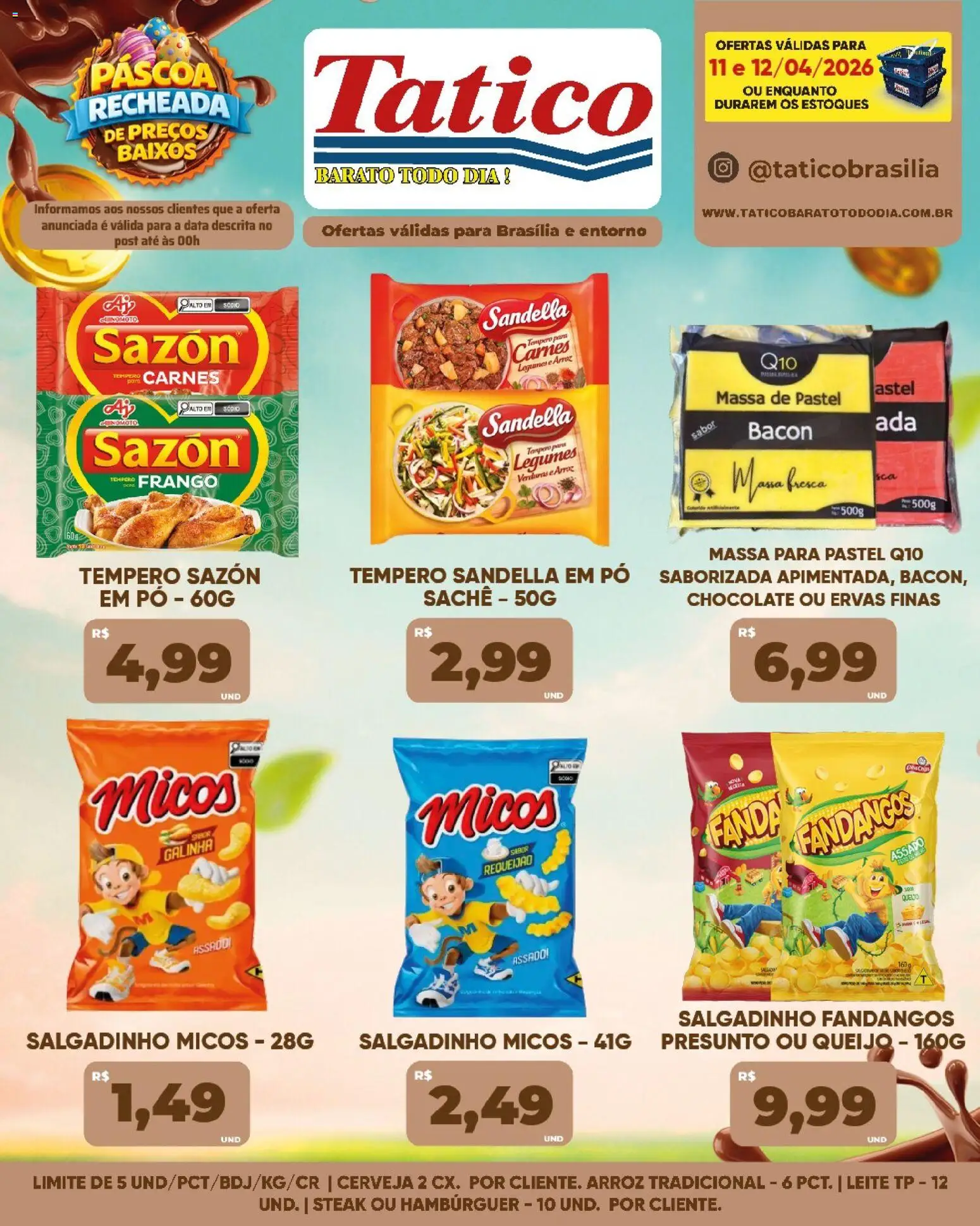 Tatico Folheto - válido de 11.04.2026 | Página: 19 | Produtos: Leite, Queijo, Chocolate, Massa de pastel