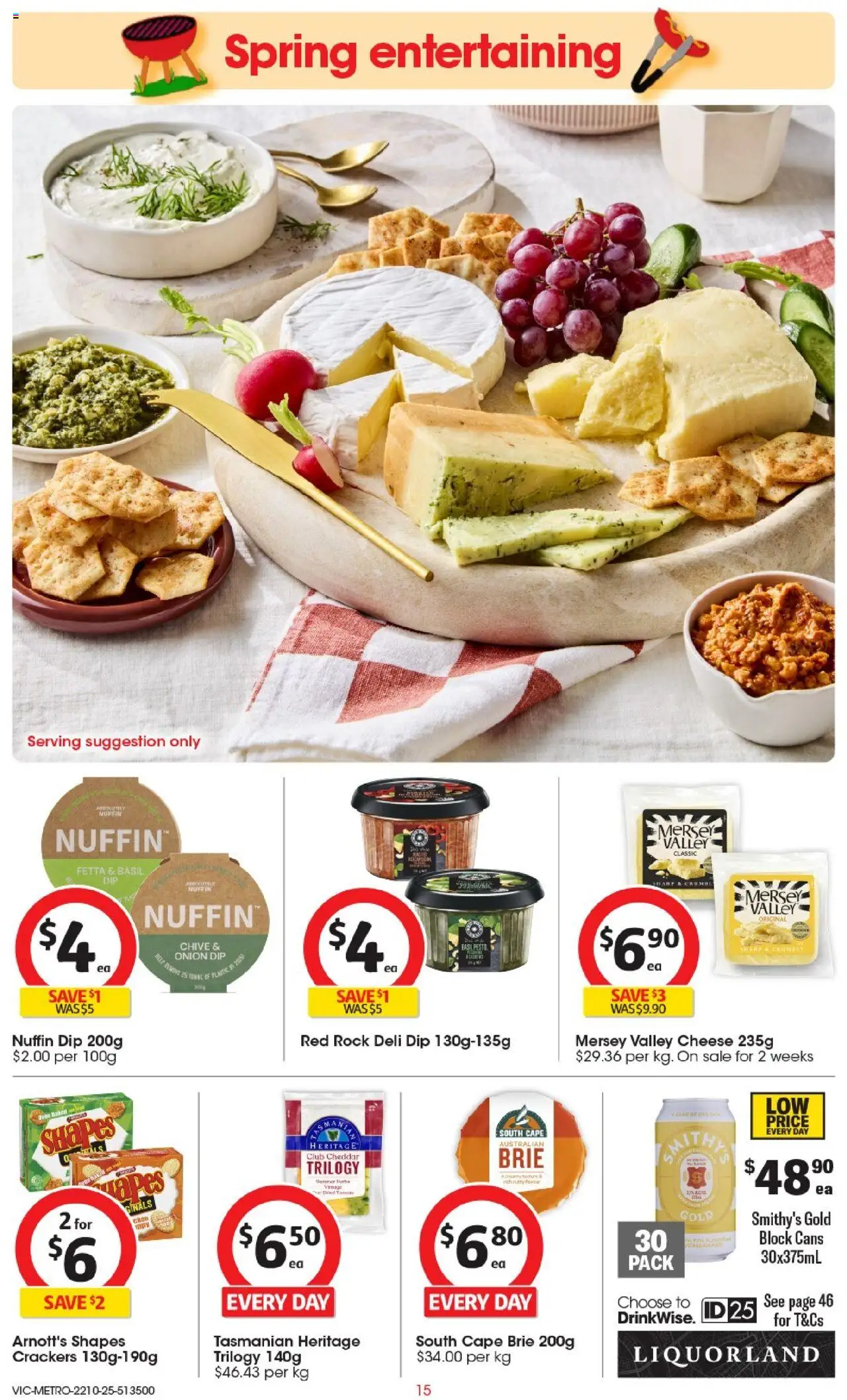 Coles catalogue - valid from 22.10.2025 | Page: 16 | Products: Crackers, Cheese