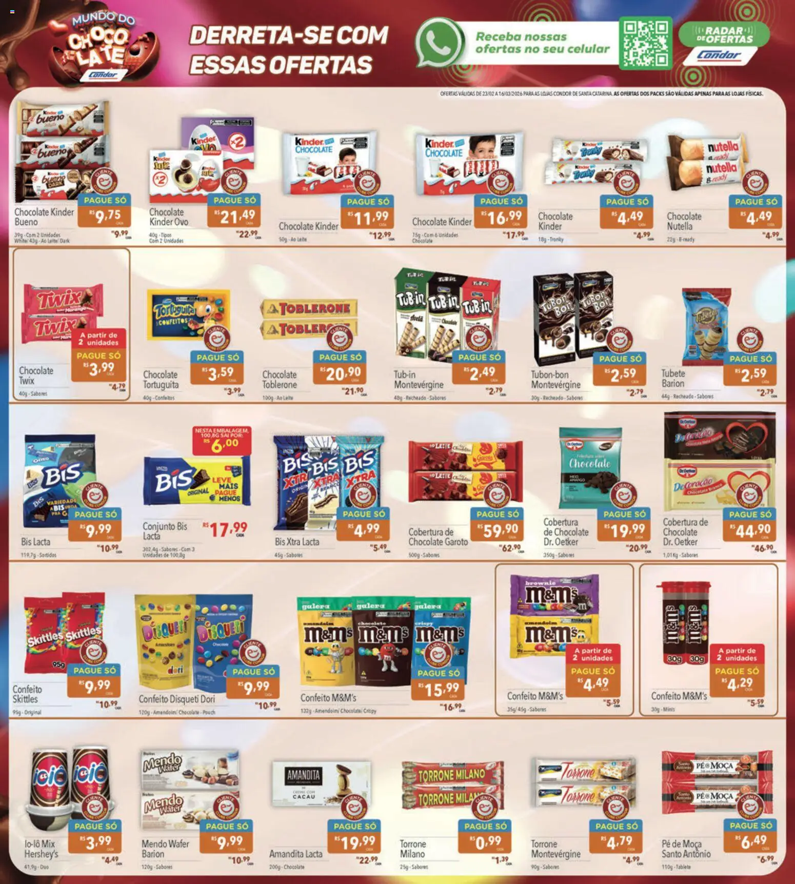 Supermercados Condor Folheto - válido de 23.02.2026 | Página: 8 | Produtos: Amendoim, Celular, Twix, Kinder ovo