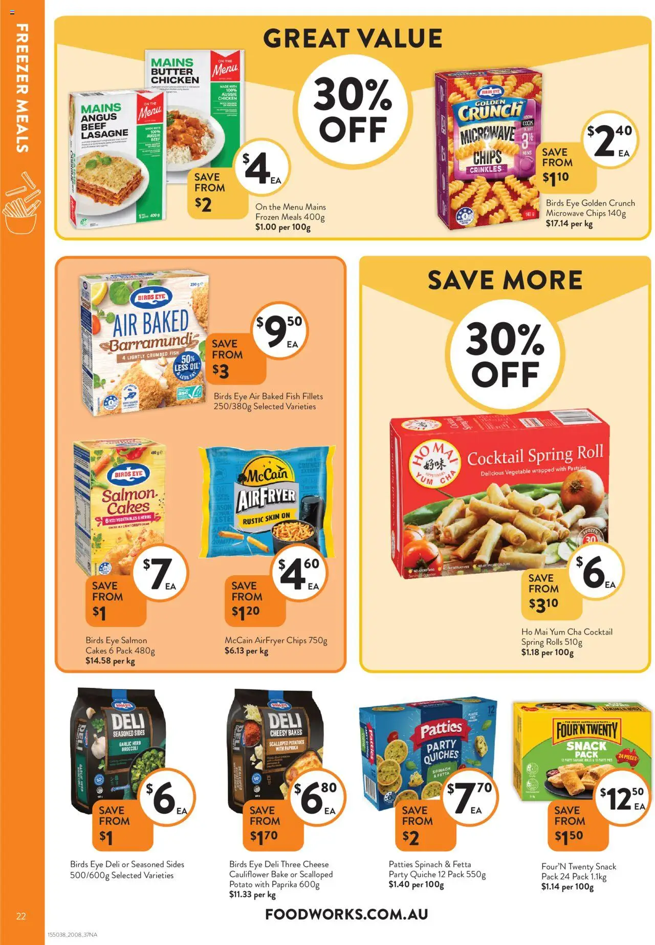 Foodworks catalogue - valid from 20.08.2025 | Page: 22 | Products: Cheese, Chicken, Chips, Freezer