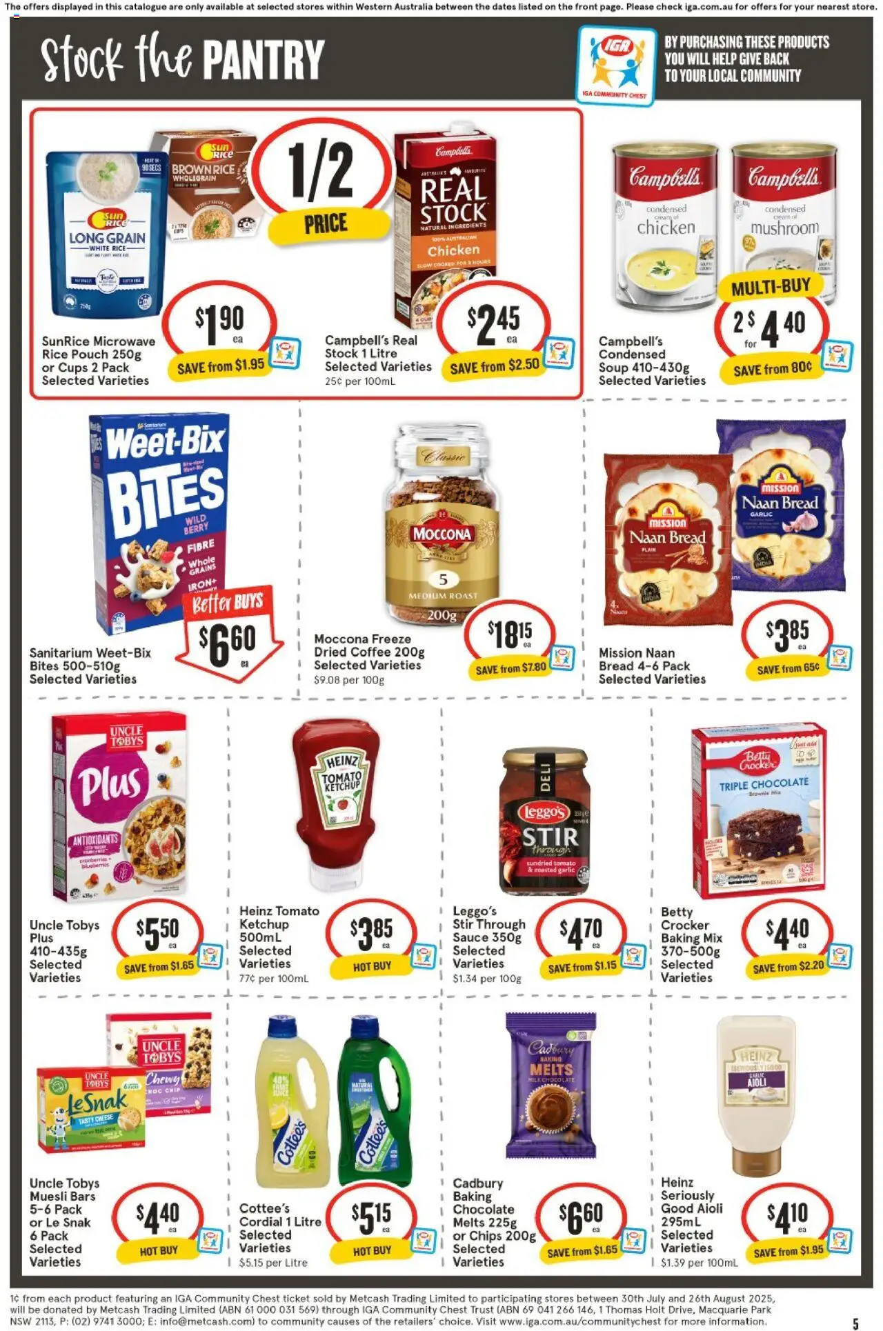 IGA catalogue - valid from 20.08.2025 | Page: 5 | Products: Chicken, Rice, Sauce, Microwave