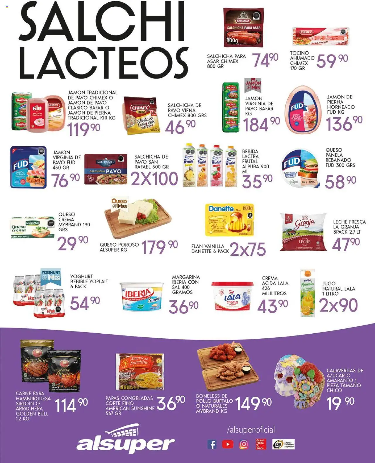 Nuevas ofertas de Alsuper válidas en toda la República Mexicana desde el 17.10.2025. ¡Encuentra las mejores ofertas en Alsuper folleto Durango! | Página: 3 | Productos: Pollo, Tocino, Sal, Margarina