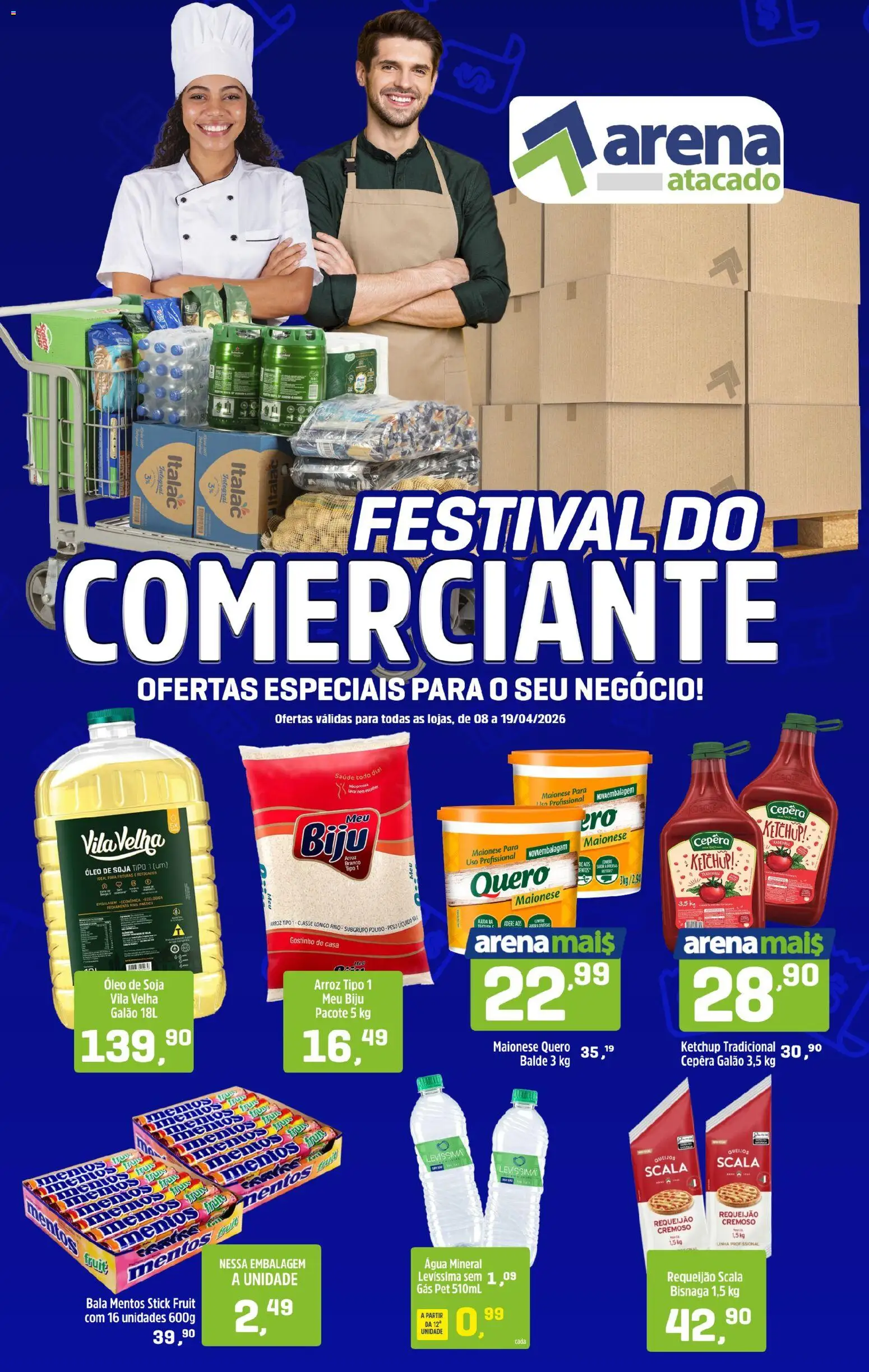 Arena Atacado Folheto - válido de 08.04.2026 | Página: 1 | Produtos: Óleo, Ketchup, Soja, Balde