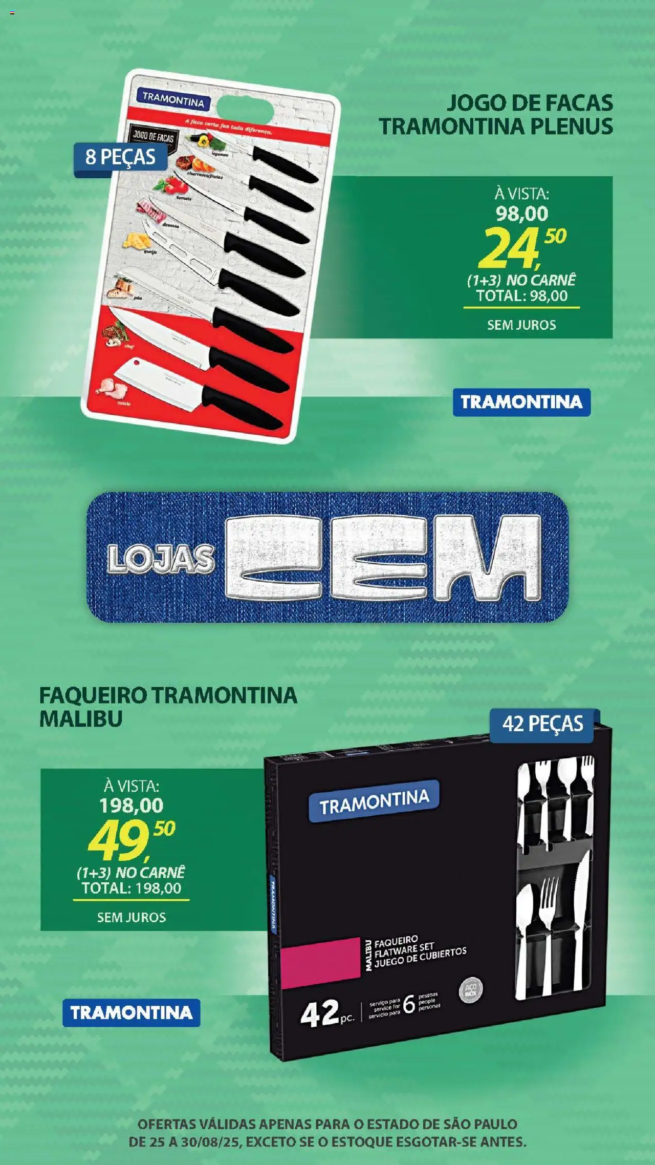 Lojas Cem Folheto - válido de 25.08.2025 | Página: 35 | Produtos: Faca, Carne