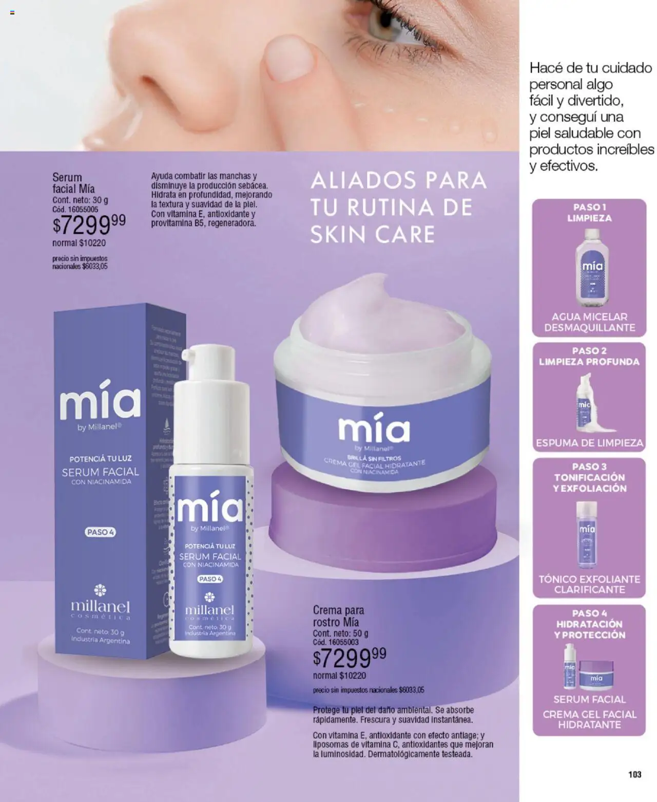 Millanel catálogo │ válido desde el 15.09.2025 | Página: 103 | Productos: Desmaquillante, Agua, Espuma, Crema