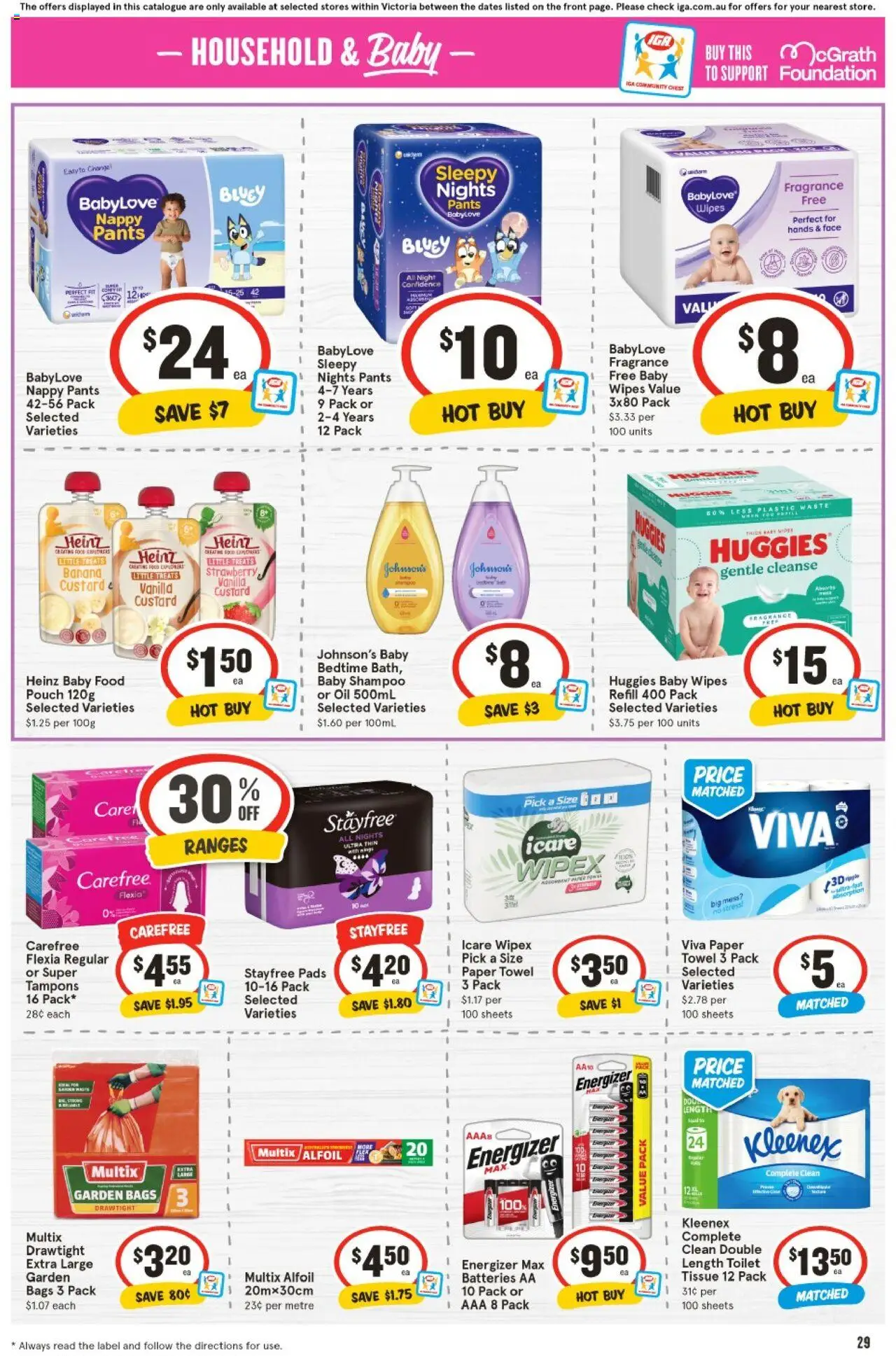IGA catalogue - valid from 10.09.2025 | Page: 29 | Products: Household, Oil, Pants, Tampons
