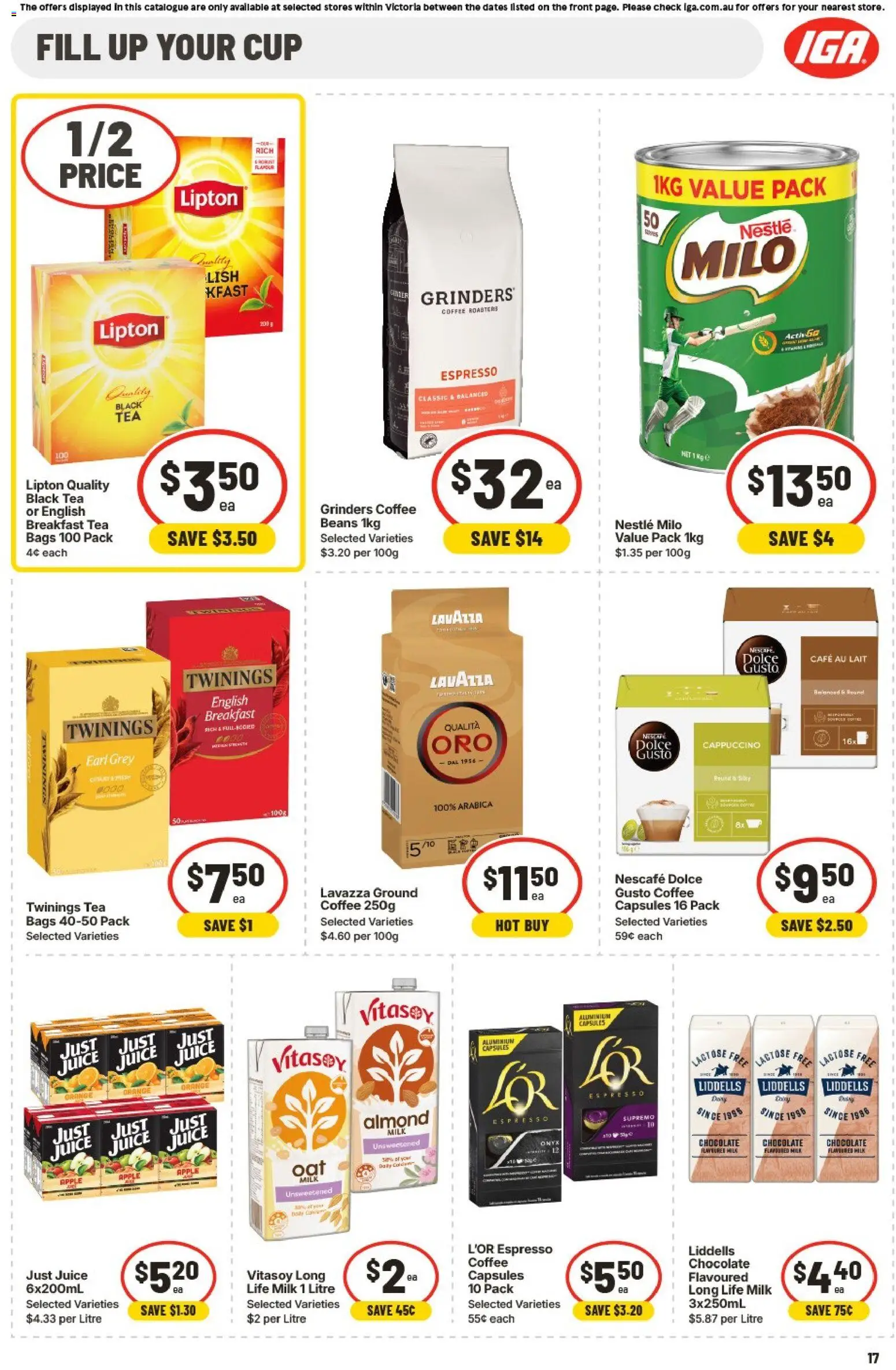 IGA catalogue - valid from 08.04.2026 | Page: 21 | Products: Milk, Coffee, Chocolate, Tea