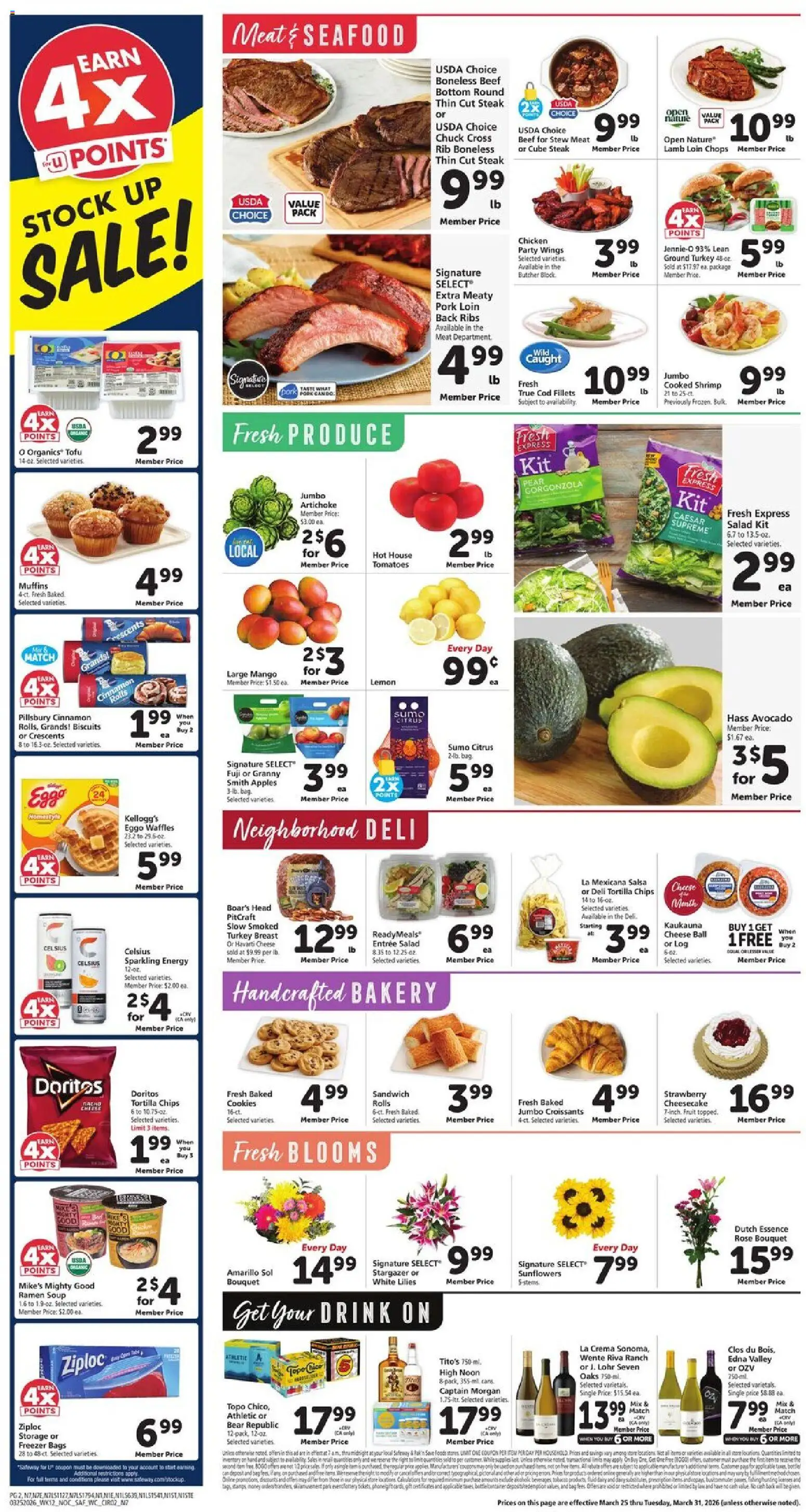 Safeway Weekly Ad - valid from 25.03.2026 | Page: 2 | Products: Pork, Beef, Cookies, Lemon
