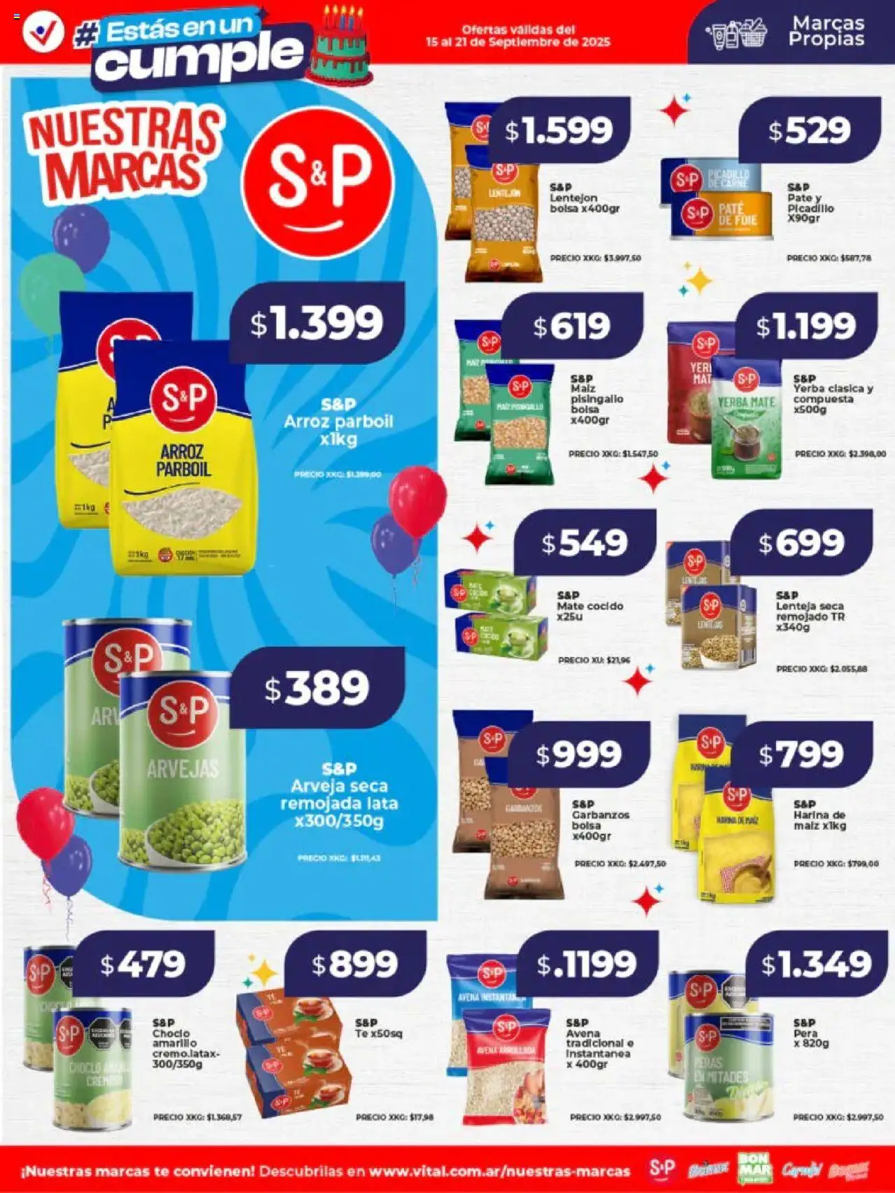 Vital - Especial nuestras marcas │ válido desde el 15.09.2025 | Página: 1 | Productos: Arveja, Harina, Pera, Té