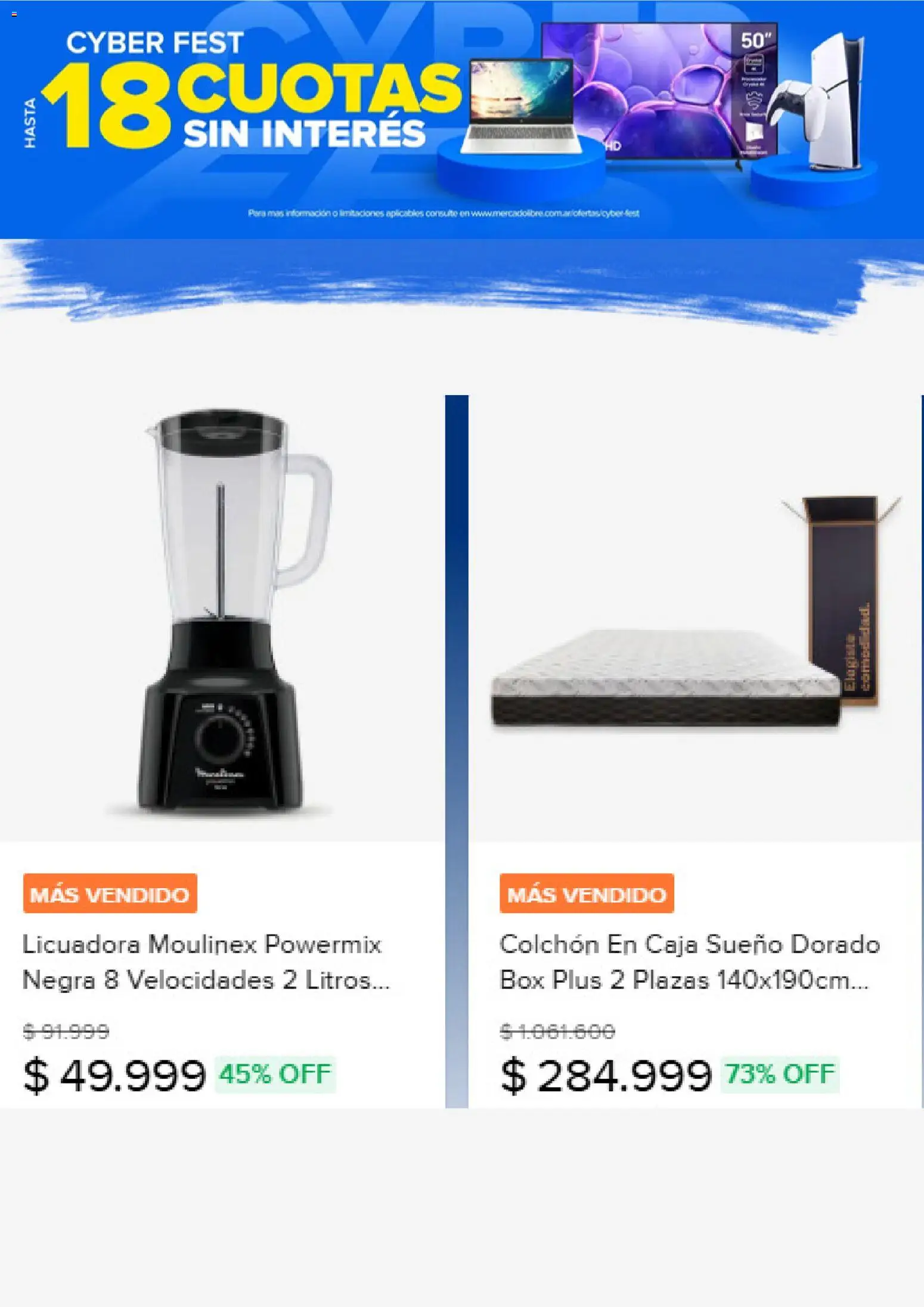 Mercado Libre catálogo │ válido desde el 10.03.2026 | Página: 3 | Productos: Colchón, Caja, Licuadora