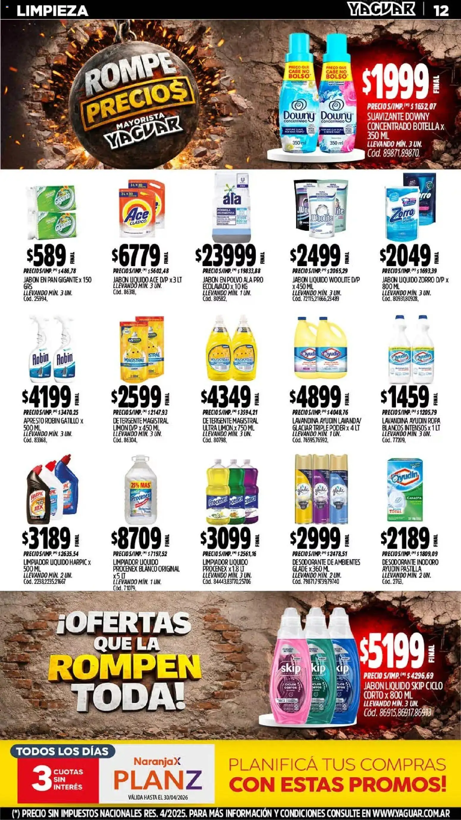 Yaguar catálogo │ válido desde el 13.04.2026 | Página: 12 | Productos: Detergente, Limón, Pan, Bolso