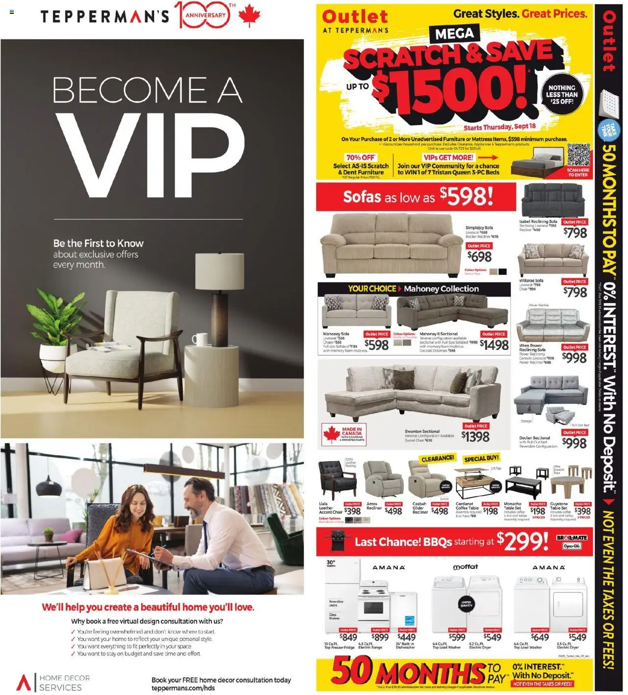 Tepperman's flyer valid from 18.09.2025 | Page: 15 | Products: Dishwasher, Bed, Mattress, Chair