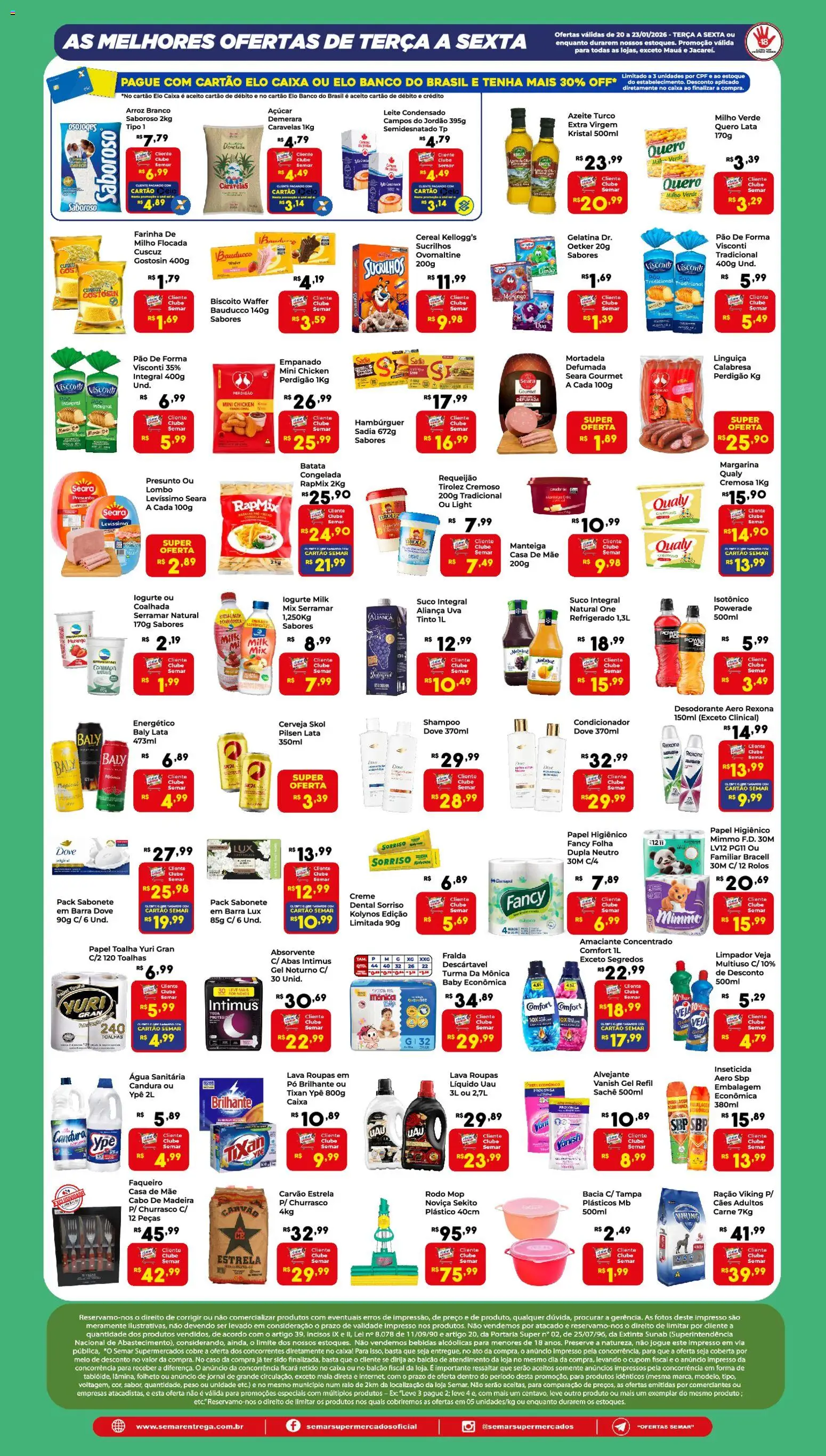 Semar Supermercado Folheto - válido de 20.01.2026 | Página: 2 | Produtos: Papel toalha, Mop, Requeijão, Inseticida