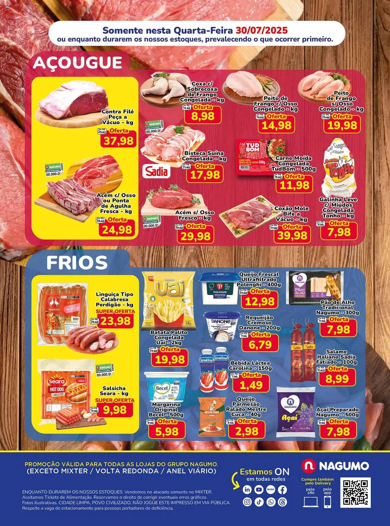 Nagumo Folheto - válido de 30.07.2025 | Página: 2 | Produtos: Pao de alho, Linguiça, Carne moída, Peito de frango