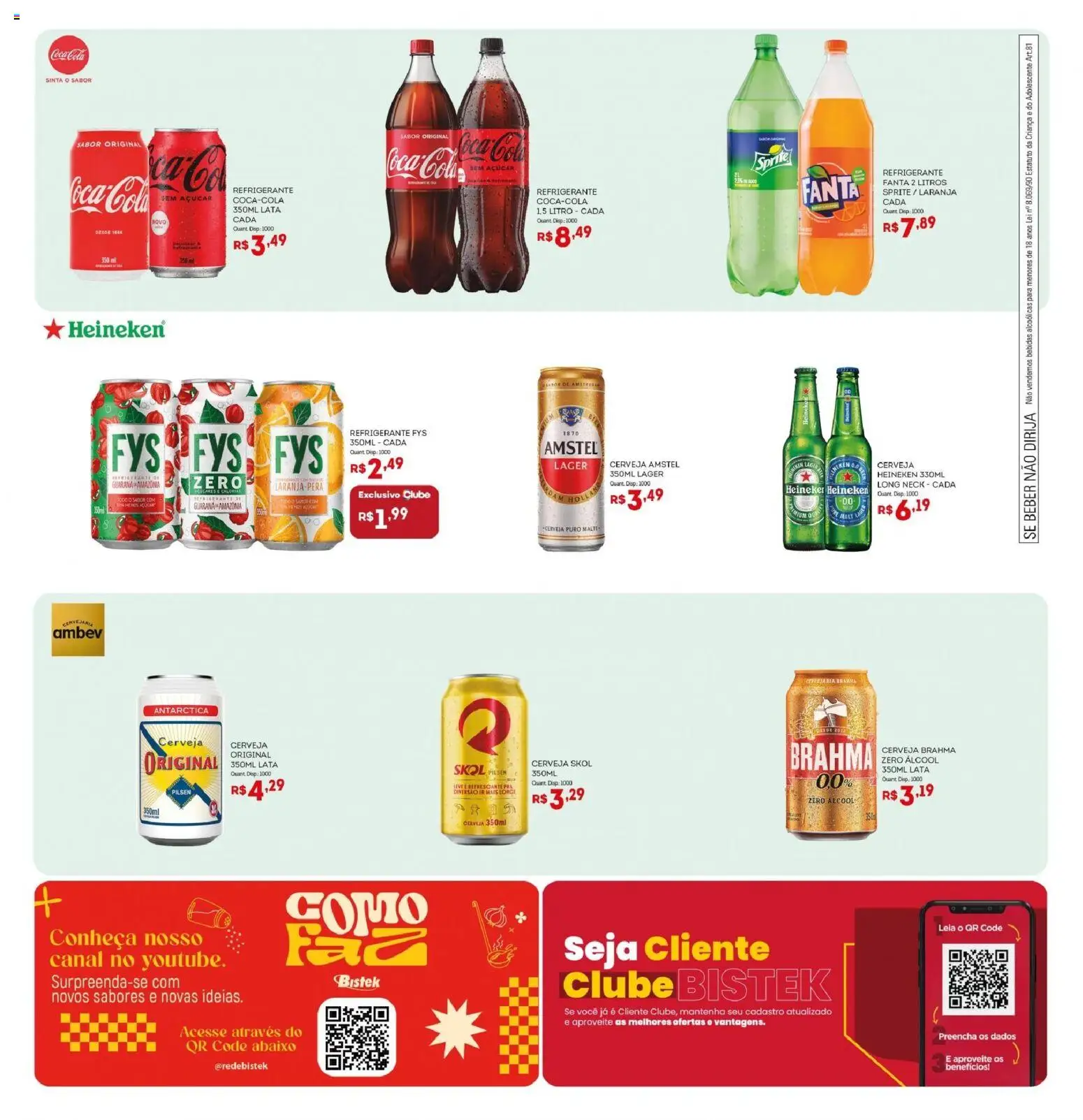 Bistek Supermercados Folheto - válido de 25.02.2026 | Página: 11 | Produtos: Guaraná, Cola, Cerveja, Heineken