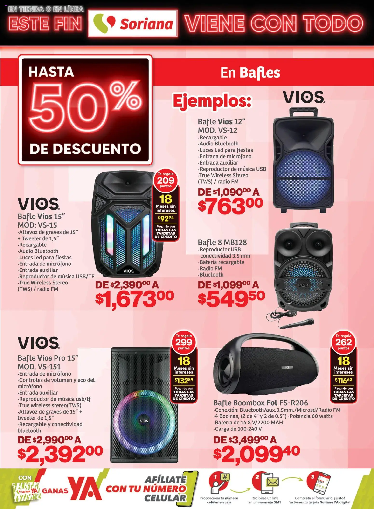 Nuevas ofertas de Soriana válidas en toda la República Mexicana desde el 29.10.2025. ¡Encuentra las mejores ofertas en Soriana - Este fin Soriana viene con todo Mercado Nacional! | Página: 7 | Productos: Usb, Radio, Reproductor, Batería