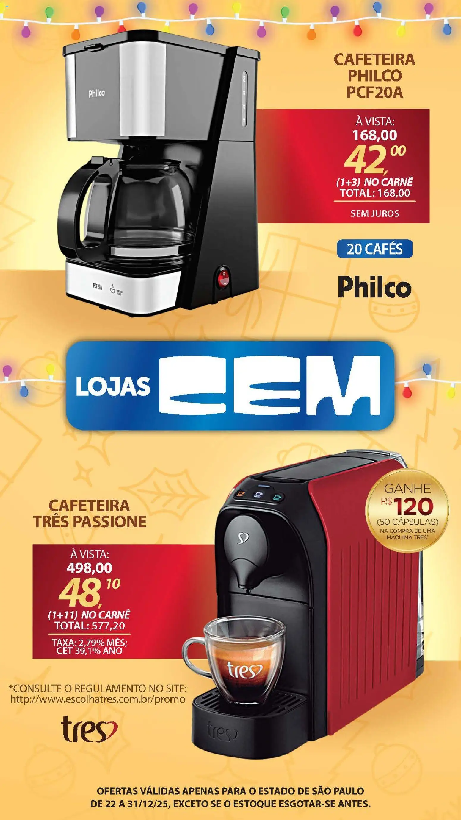 Lojas Cem Folheto - válido de 22.12.2025 | Página: 70 | Produtos: Cafeteira, Carne