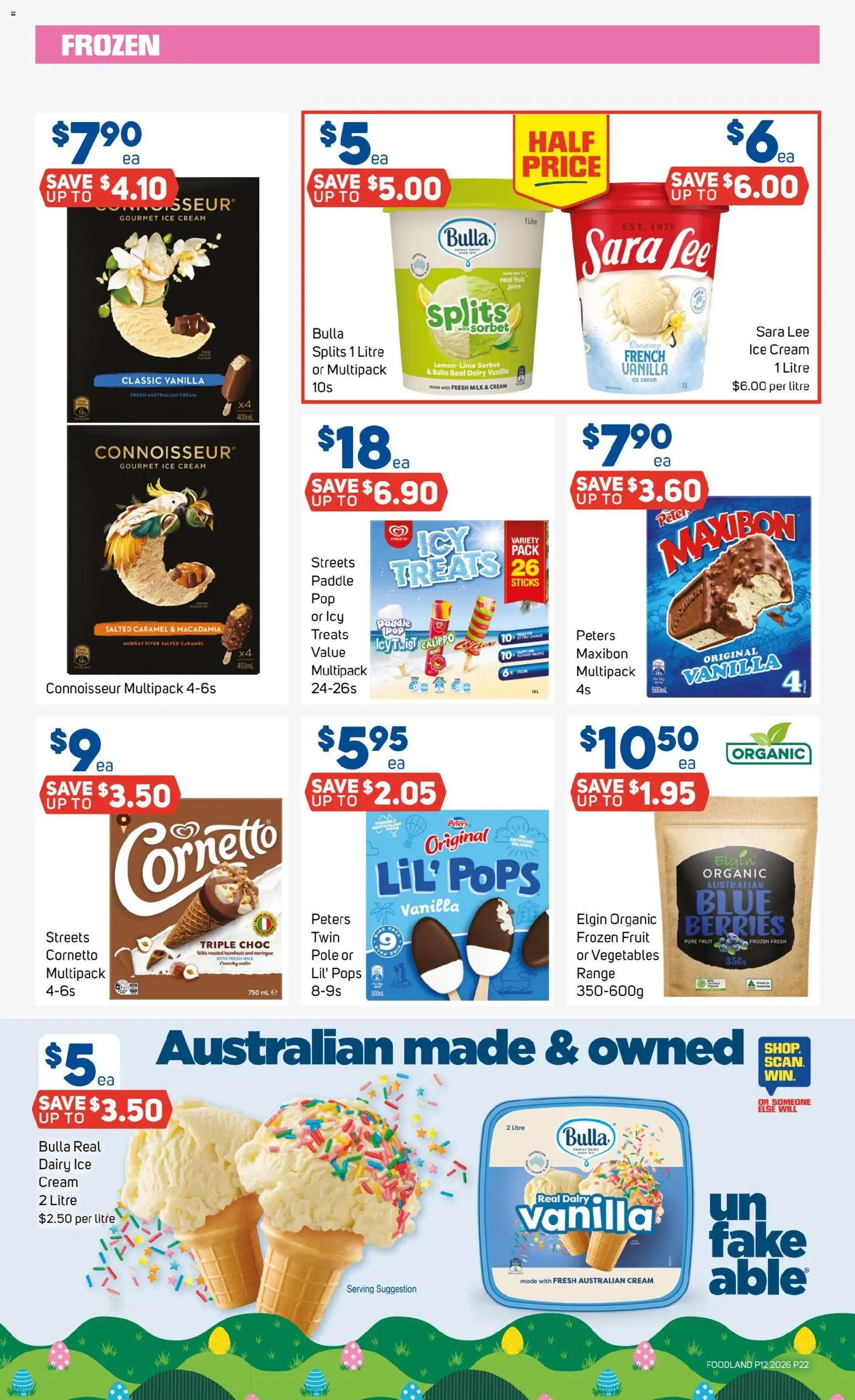 Foodland catalogue - valid from 18.03.2026 | Page: 22 | Products: Milk, Dairy, Ice cream, Vegetables