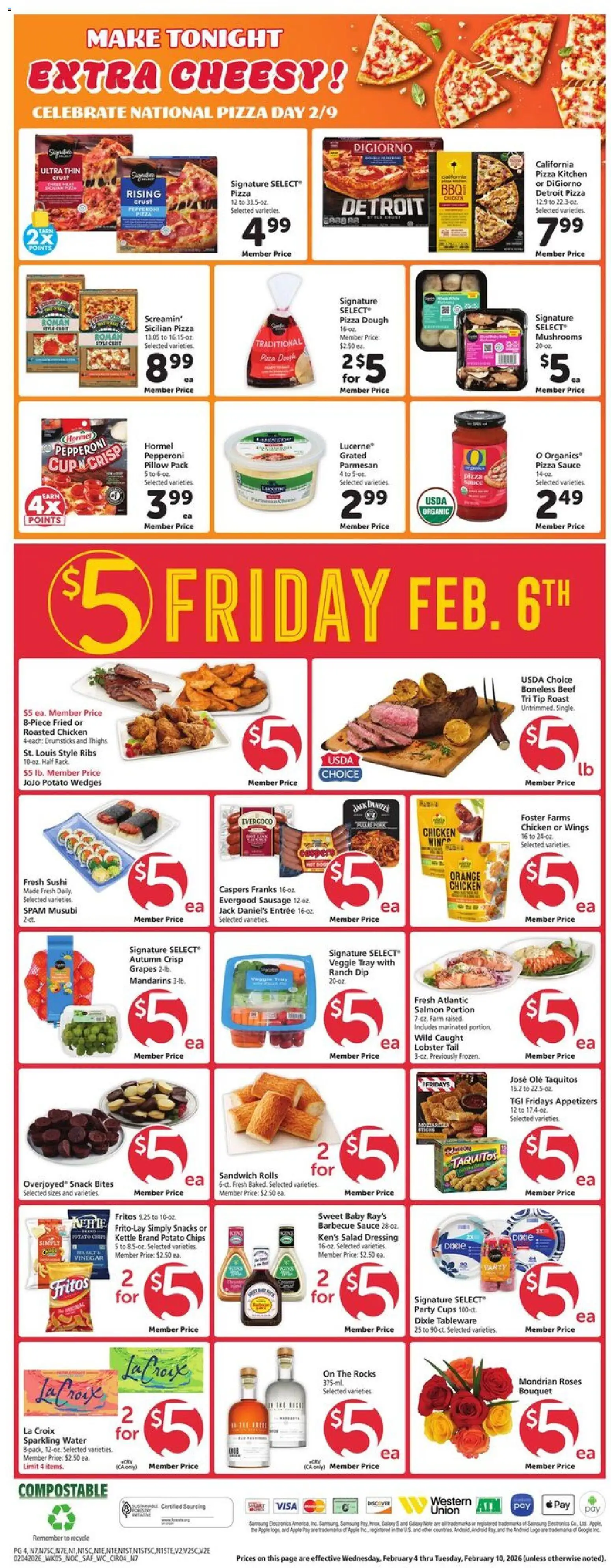 Safeway Weekly Ad - valid from 04.02.2026 | Page: 6 | Products: Vinegar, Chips, Sauce, Grapes